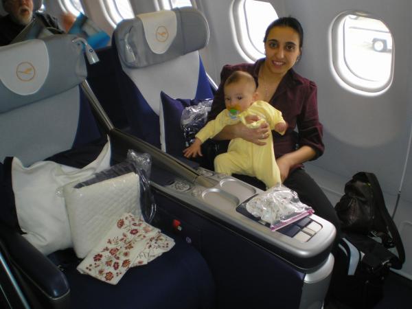 Settling into Lufthansa business class