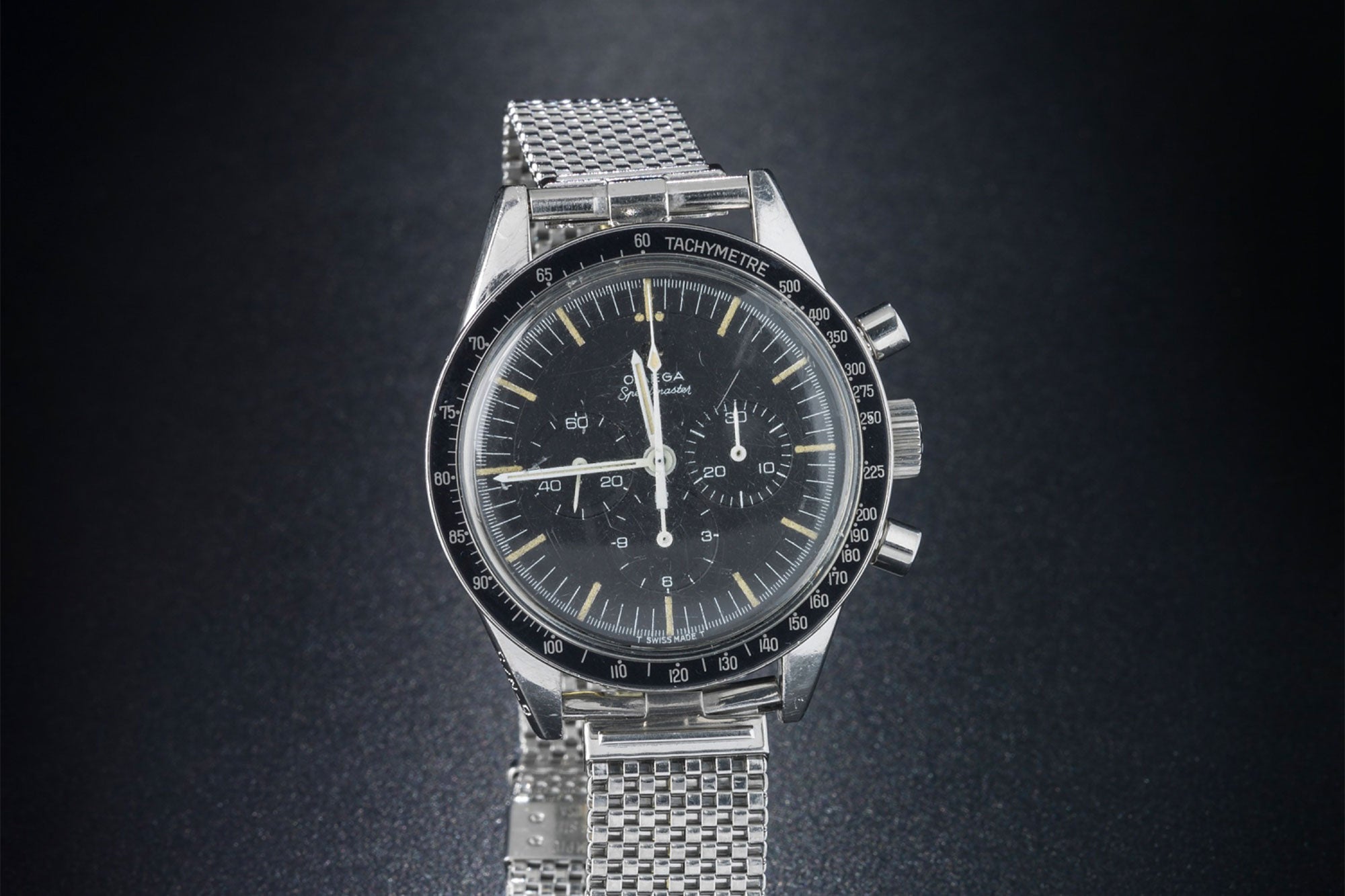 The Omega Speedmaster worn by Astronaut Gordon Cooper, Commander of the Gemini V mission in August 1965. Image from Smithsonian.
