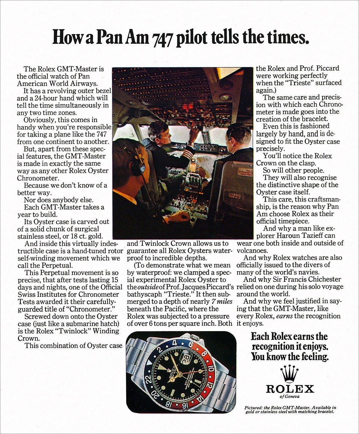 A vintage PanAm ad. Image from Rolex Magazine.