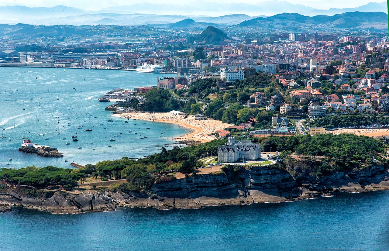 Aerial view of Santander Bay along with the Magdalena Peninsula. (Photo by Manuel Alvarez/Getty Images)