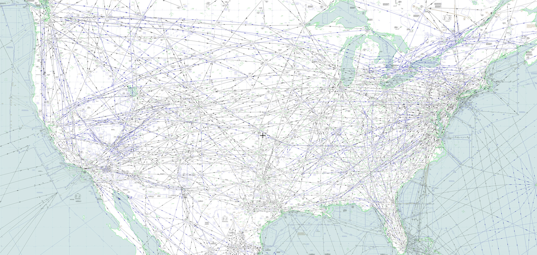 Jet routes across North America. Image via Skyvector.