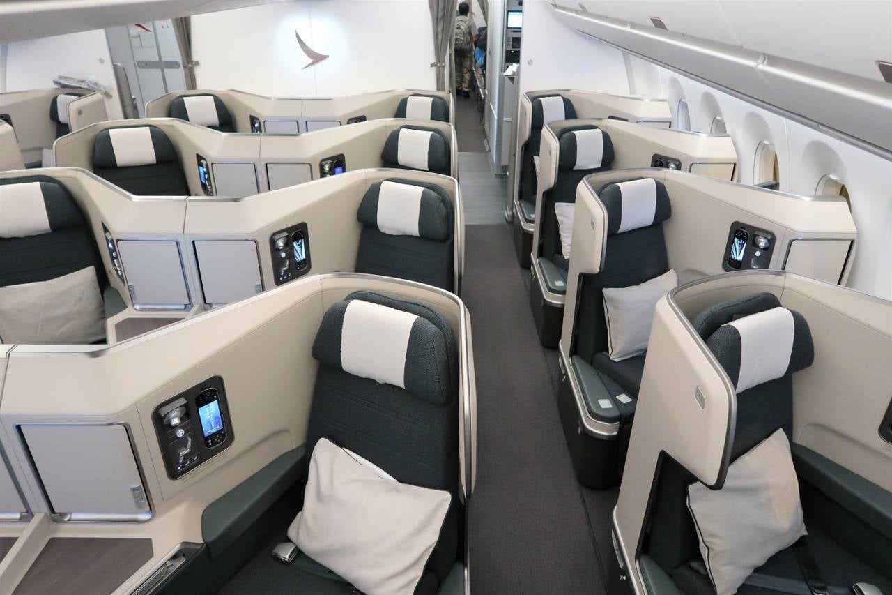 Cathay Pacific business class cabin