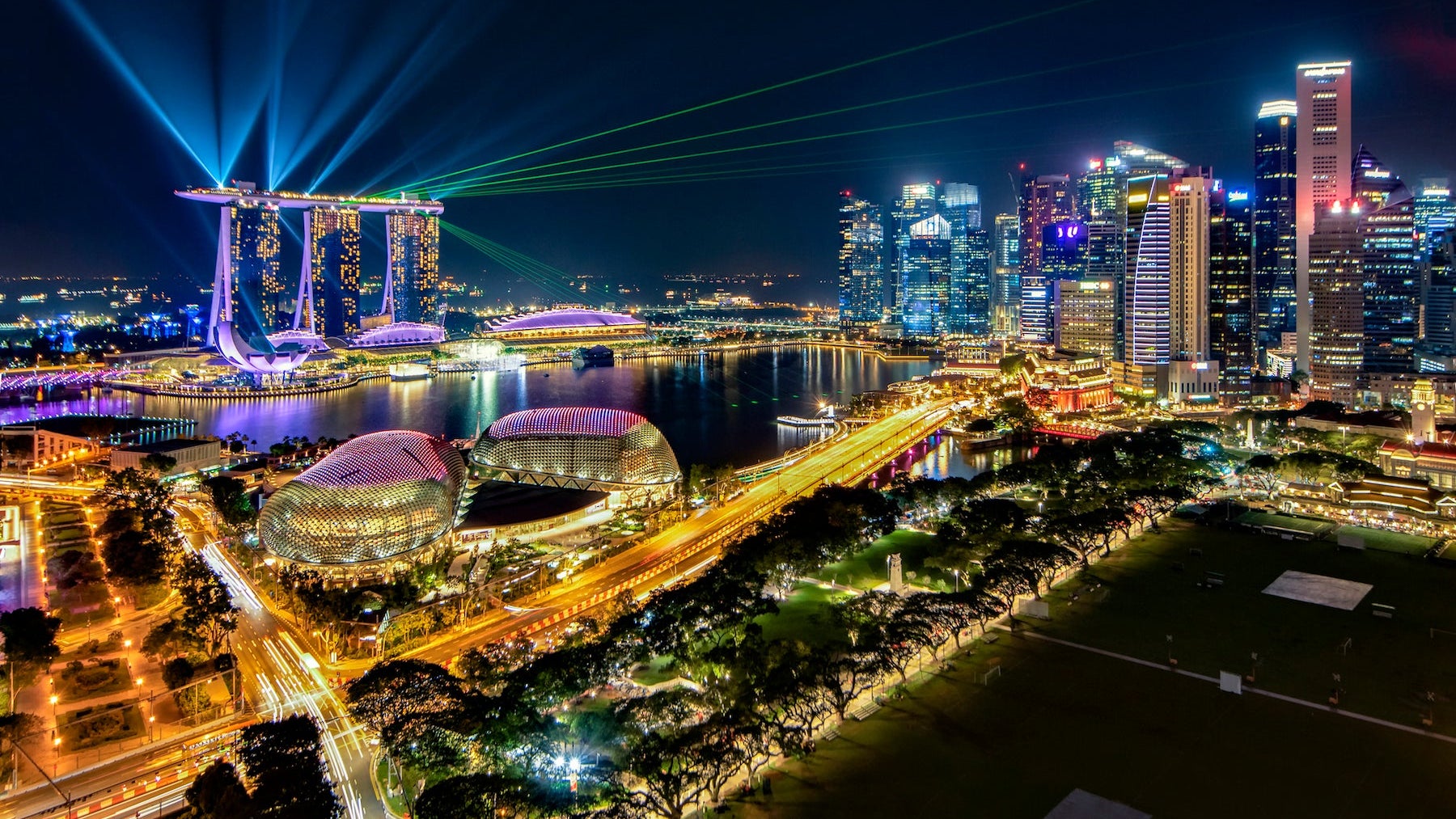 Laser Light Show at Marina Bay