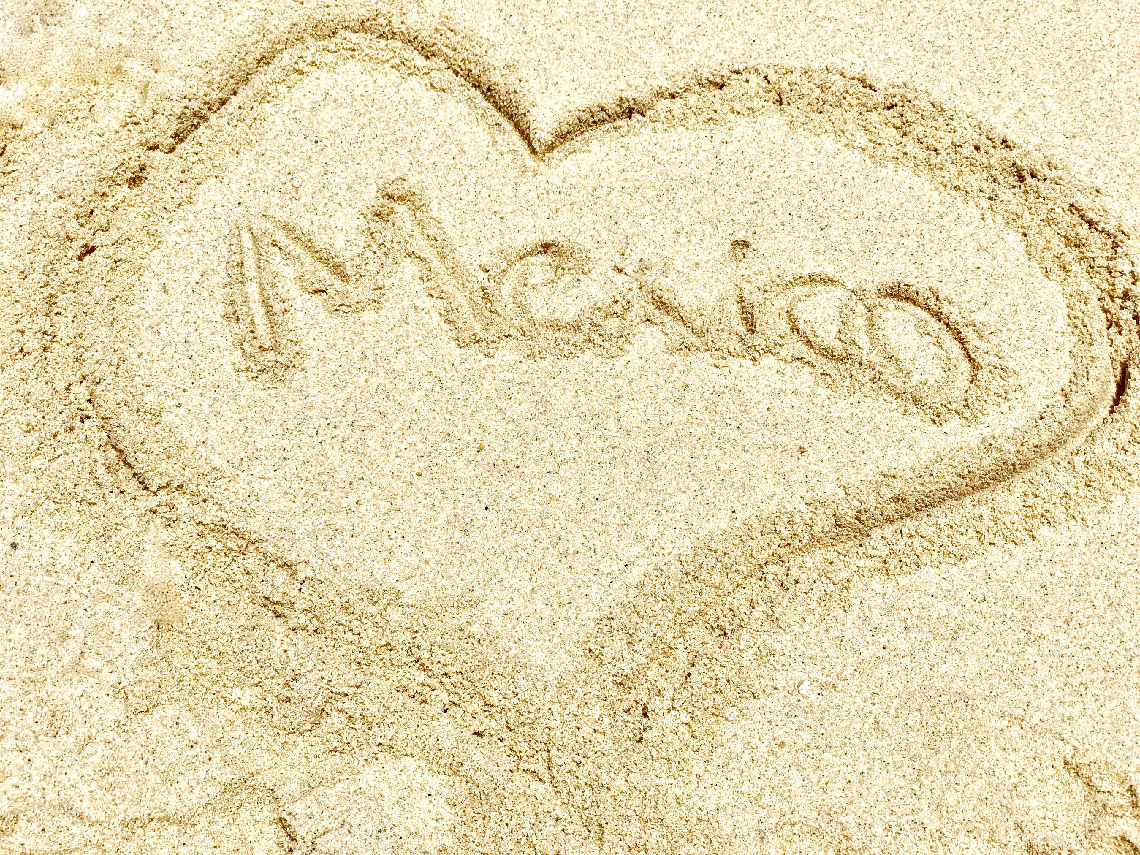 Mexico written in sand