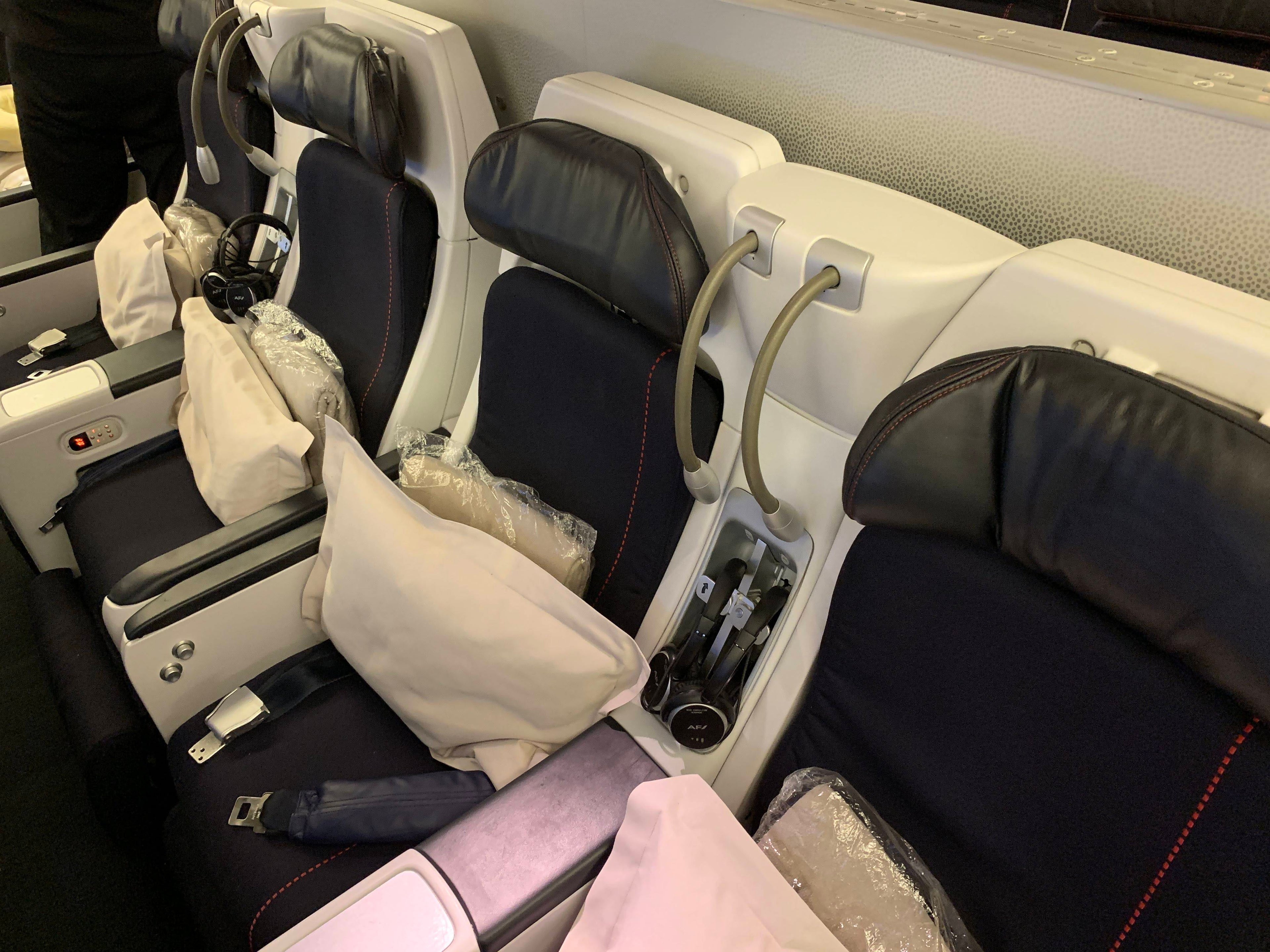 Air France Boeing 777-200 Premium Economy fixed shell seating