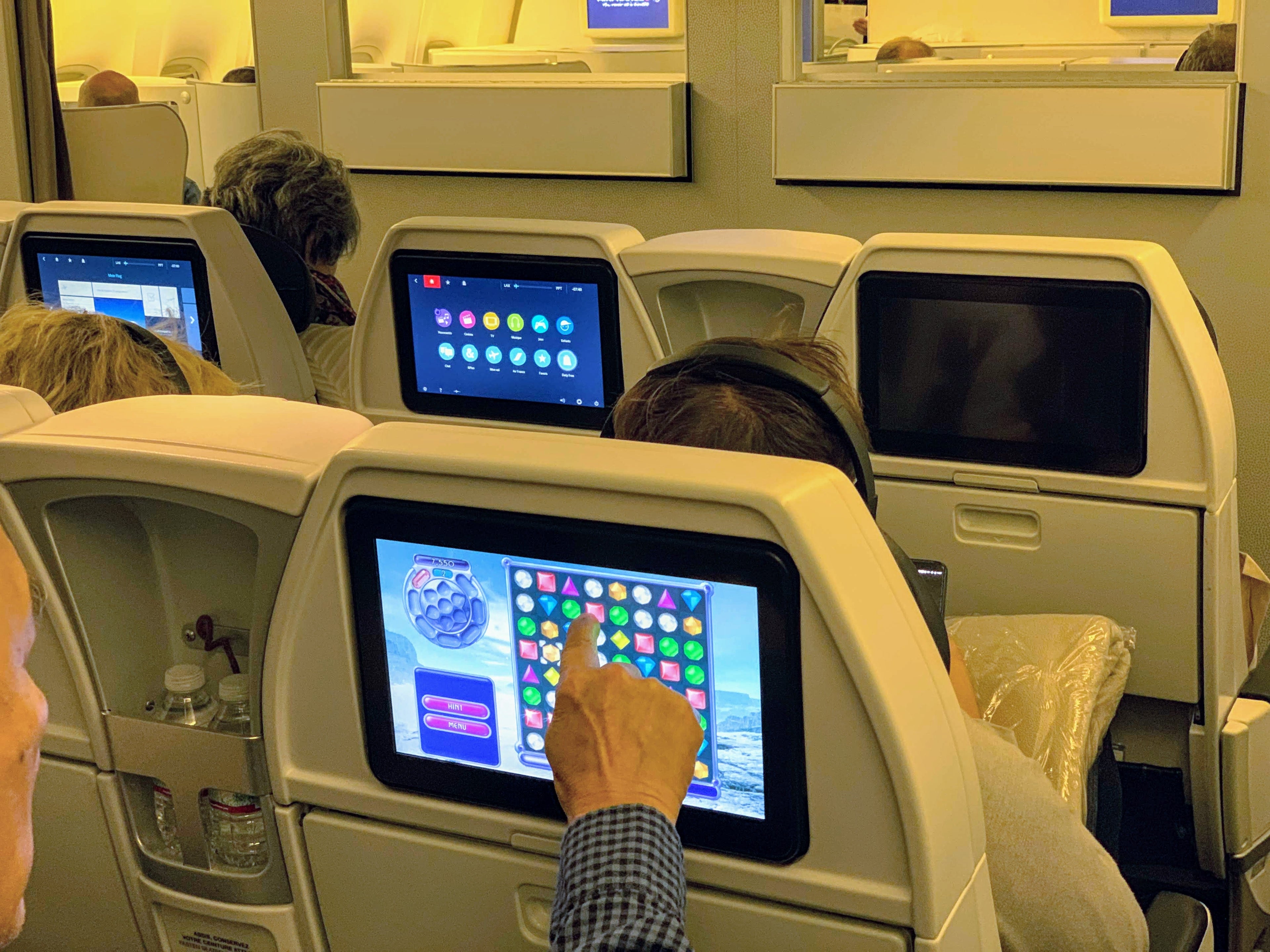 Air France Boeing 777-200 Premium Economy seatback IFE
