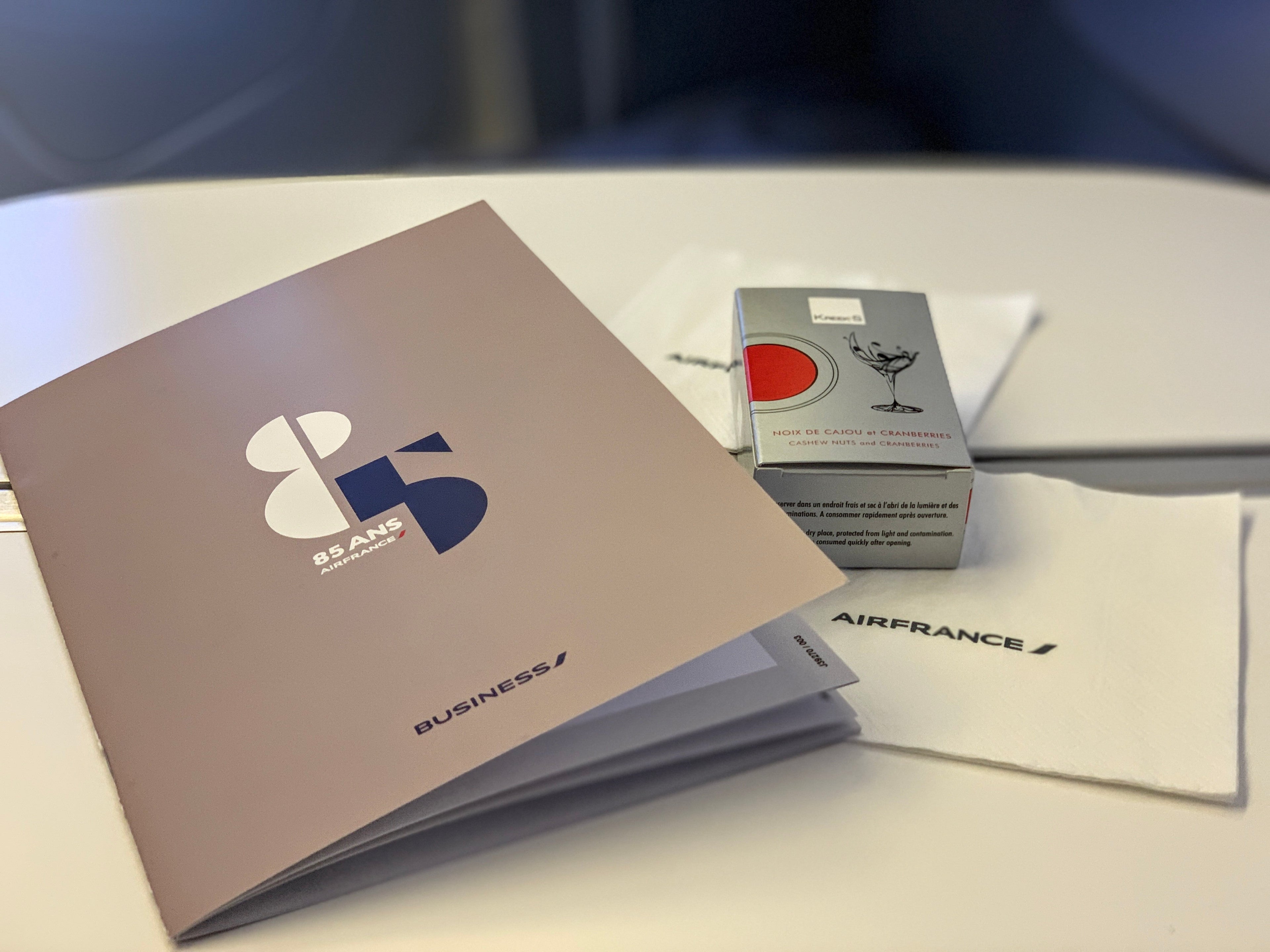 Air France Boeing 777 Business Class Menu