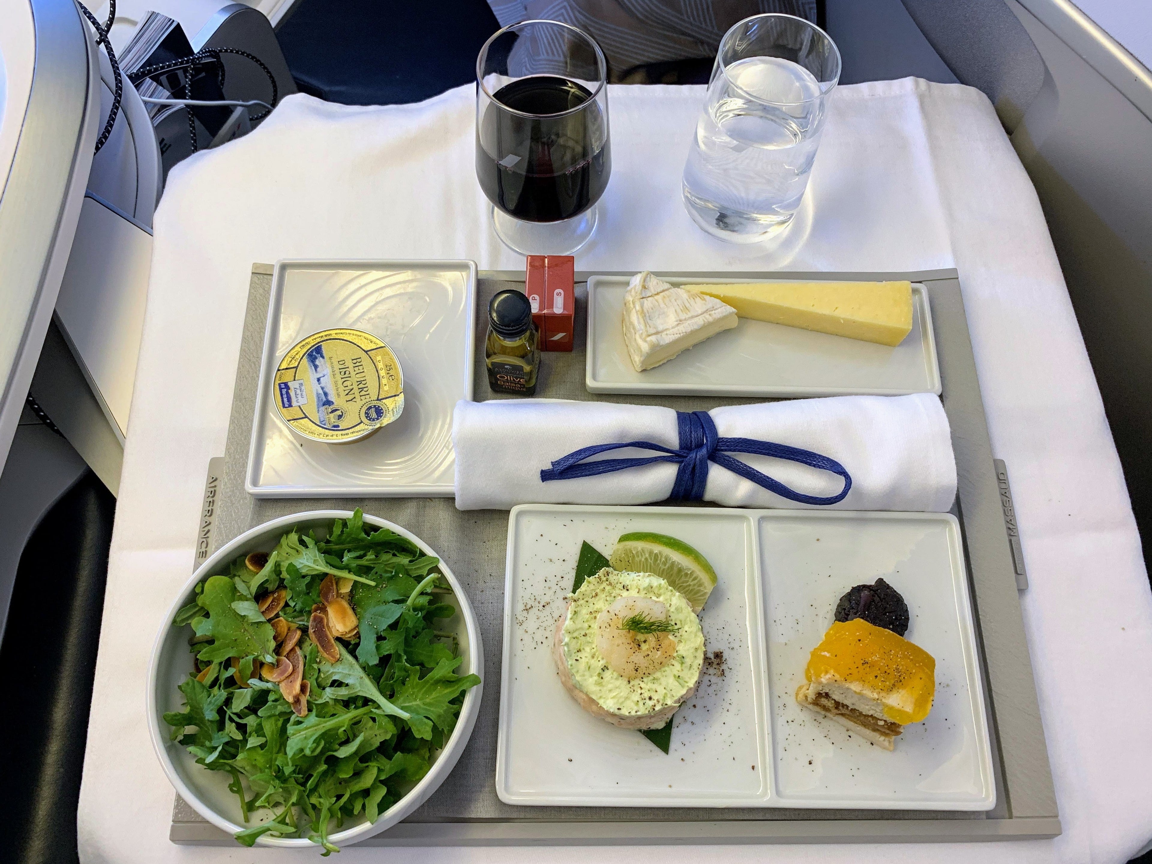 Air France Boeing 777 Business Class appetizer