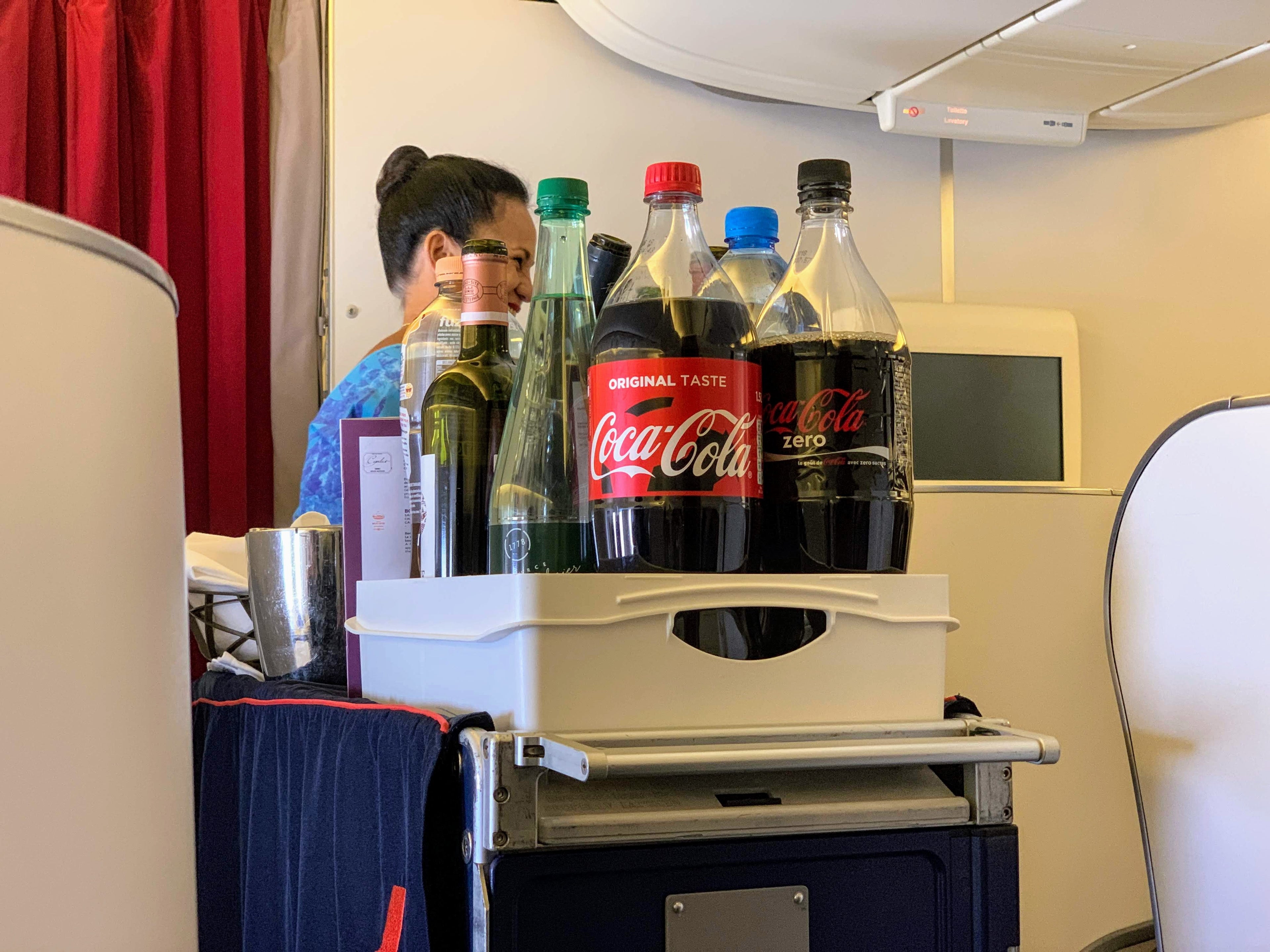 Air France Boeing 777 Business Class beverage cart