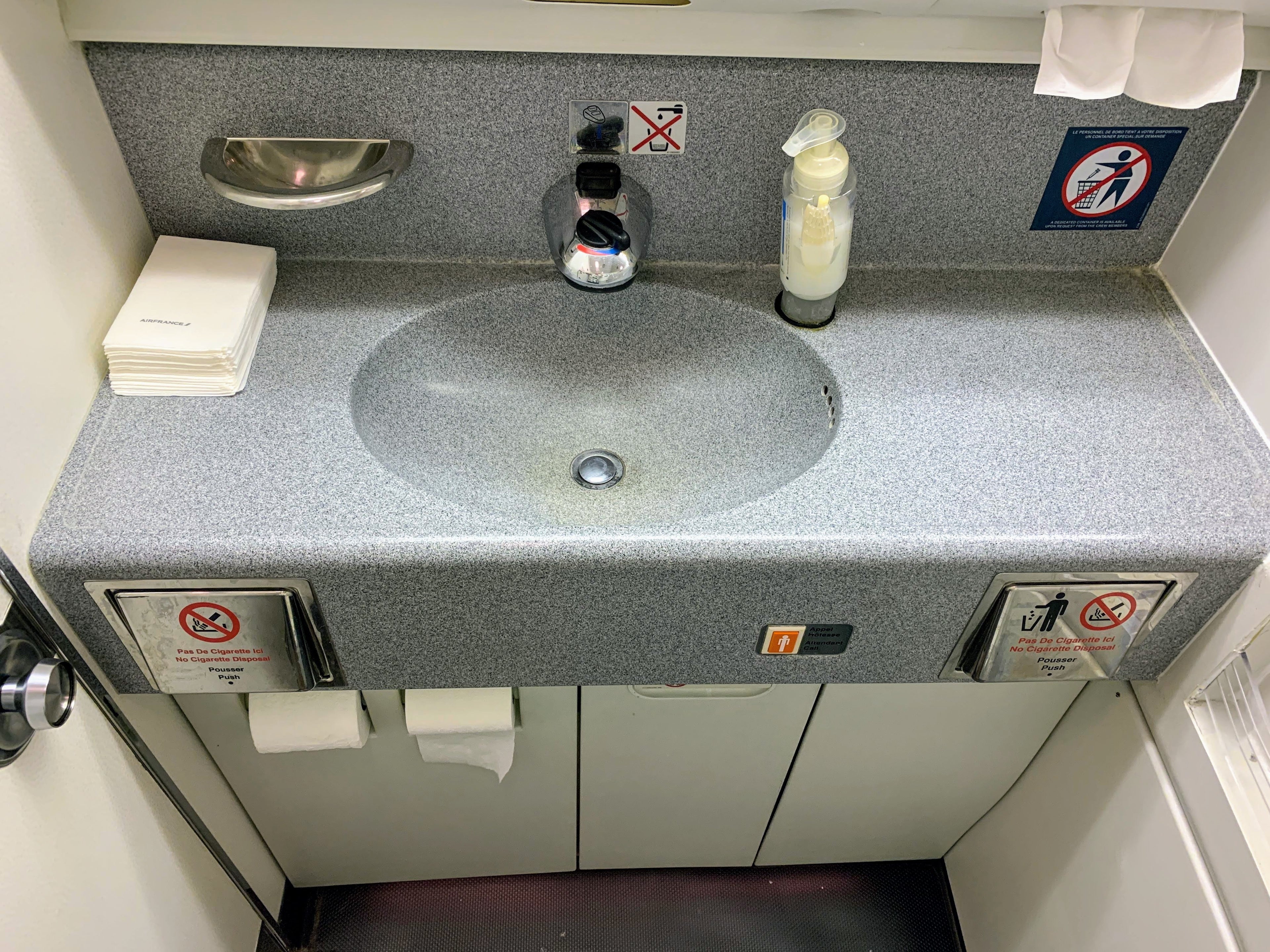 Air France Boeing 777 Business Class lavatory sink