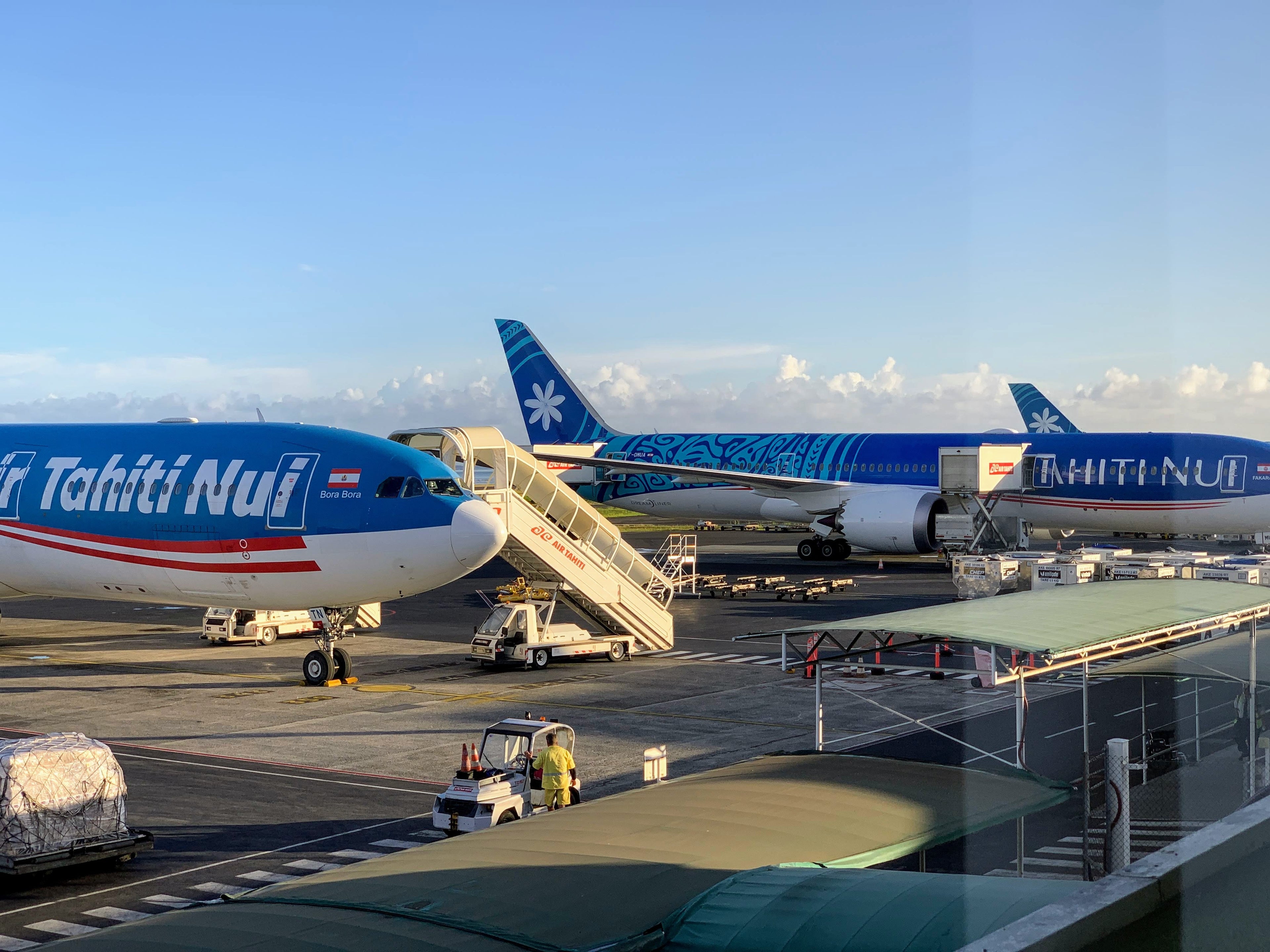 Air Tahiti Nui Aircraft parked at Papeete PPT Airport