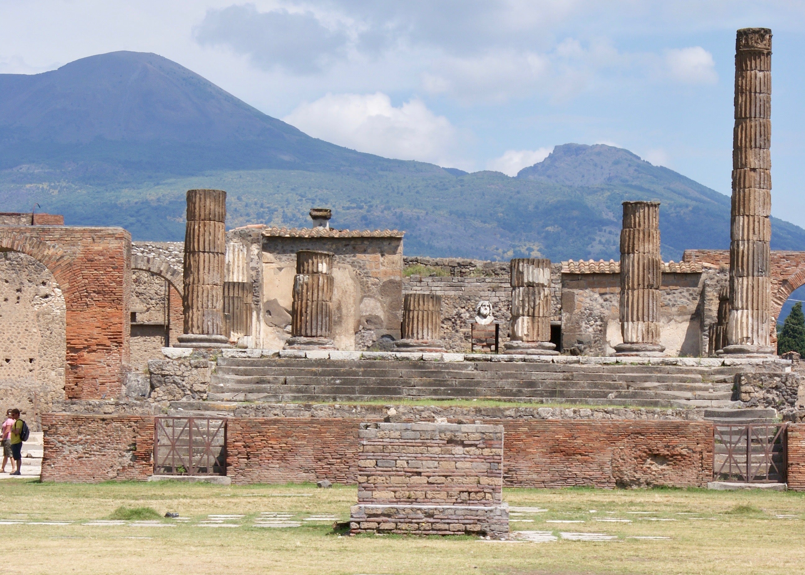 Pompeii ruins with Mt Vesuvius