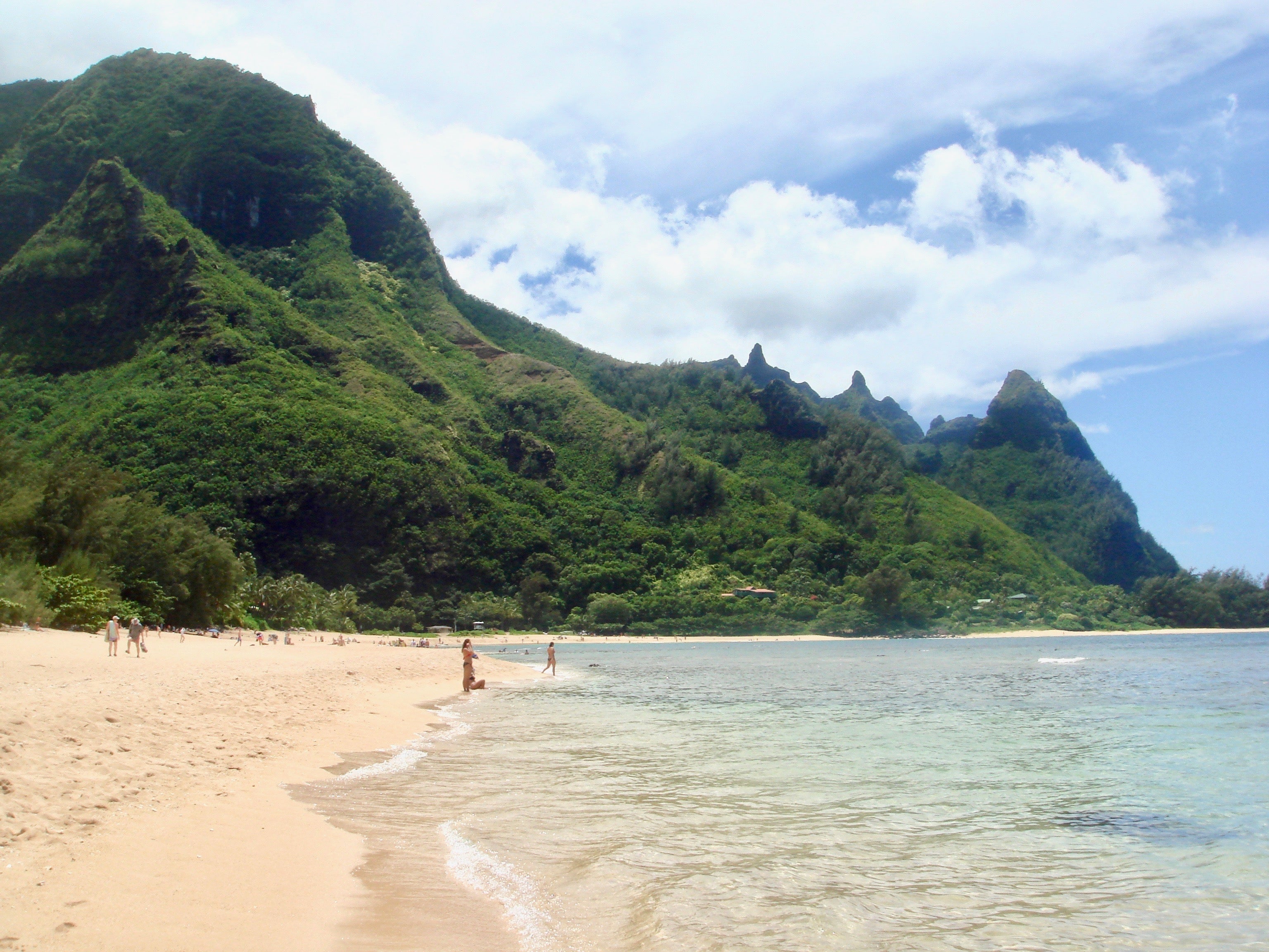 Kauai beach with Bali Hai mountain range