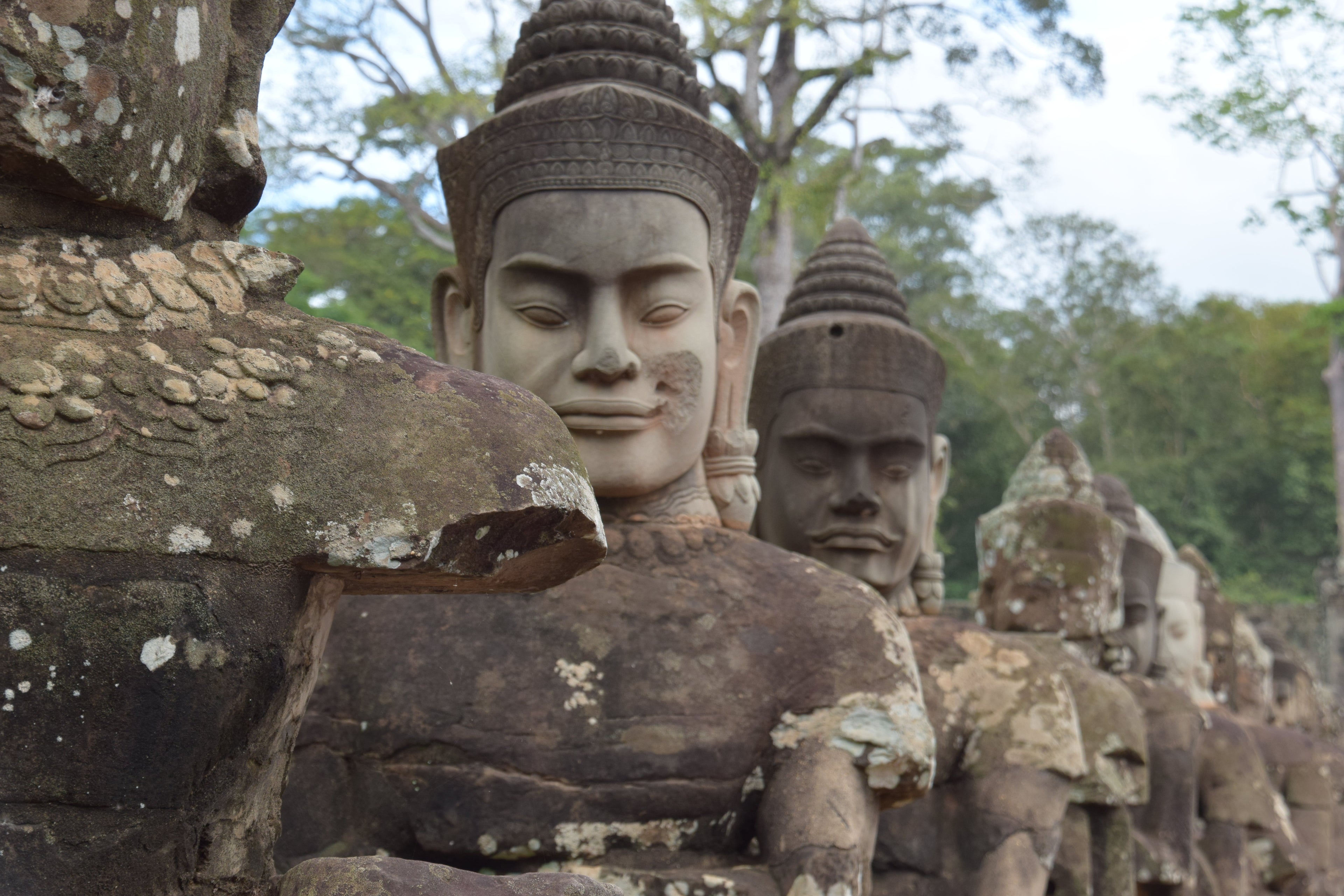 Angkor Tom statues at entrance