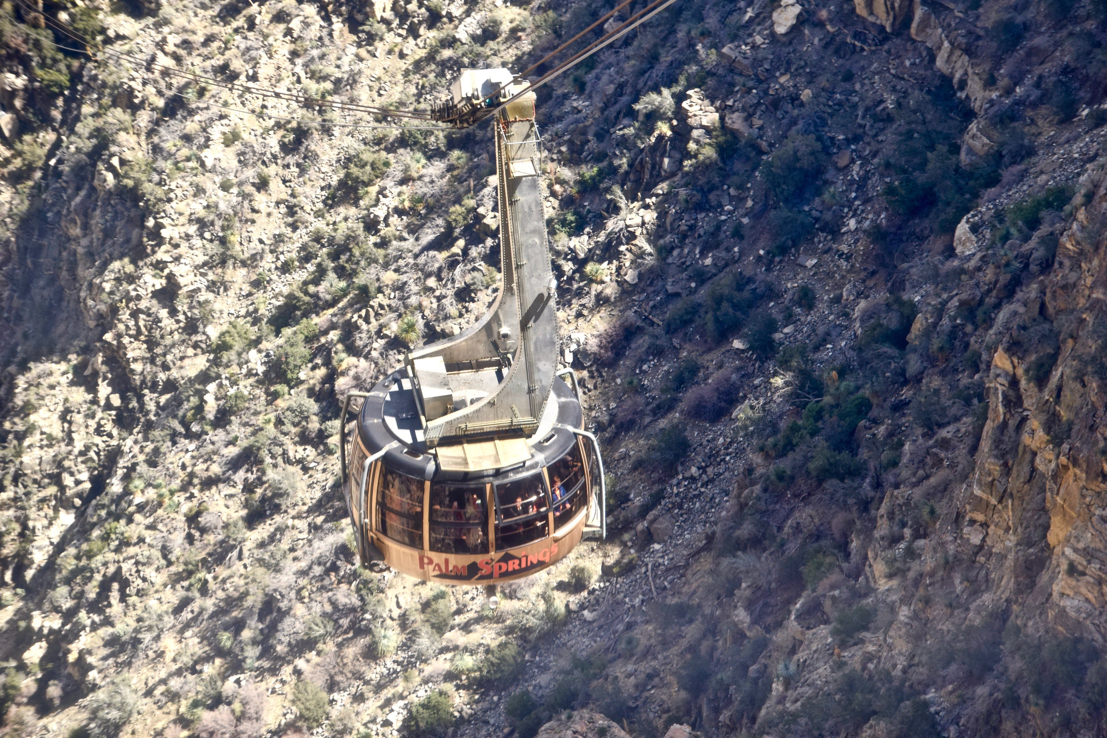 The Palm Springs Aerial Tramway rises up nearly 10,000 feet as it rotates to give guests a 360-degree view.