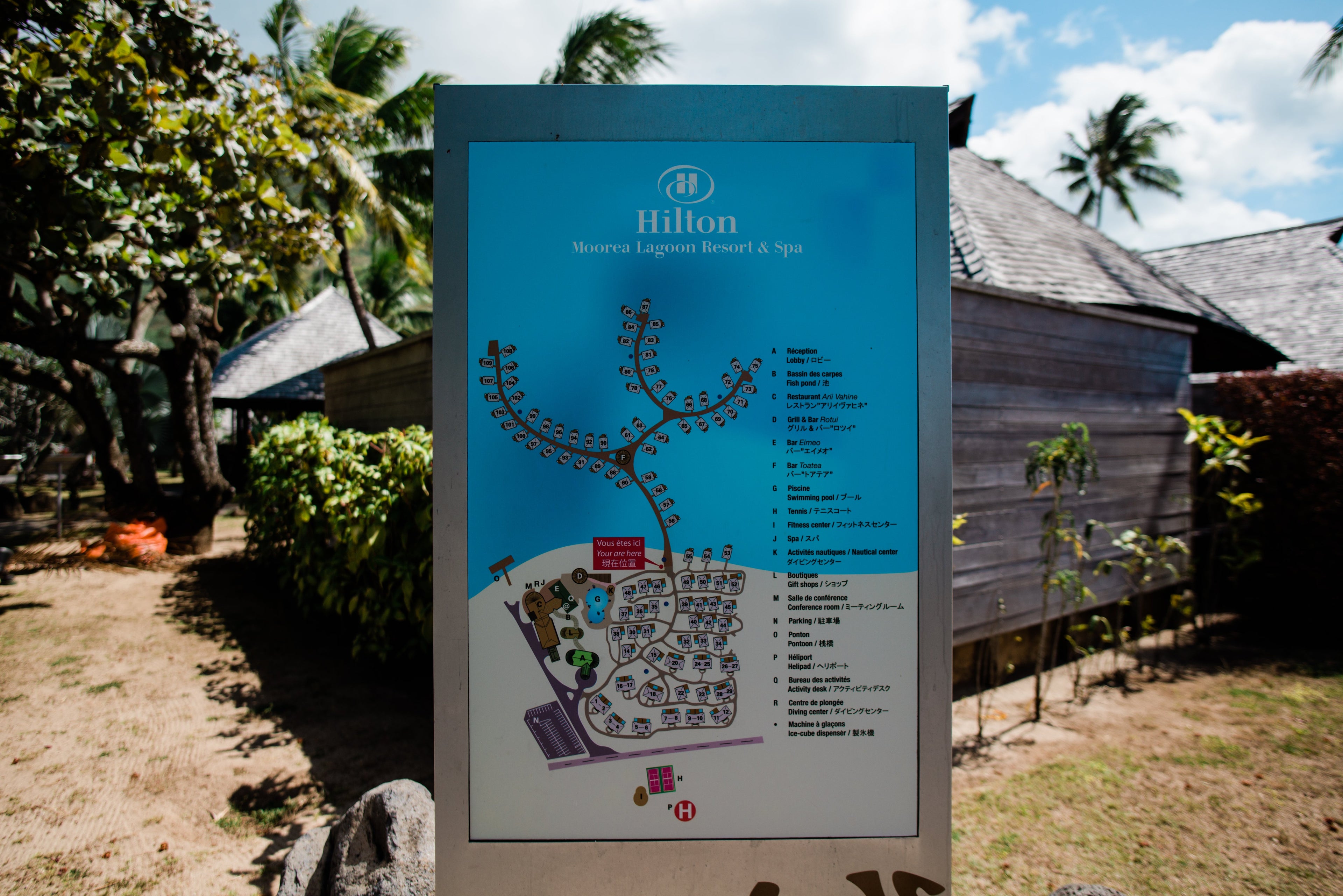 Hilton Moorea Lagoon Resort and Spa - resort map