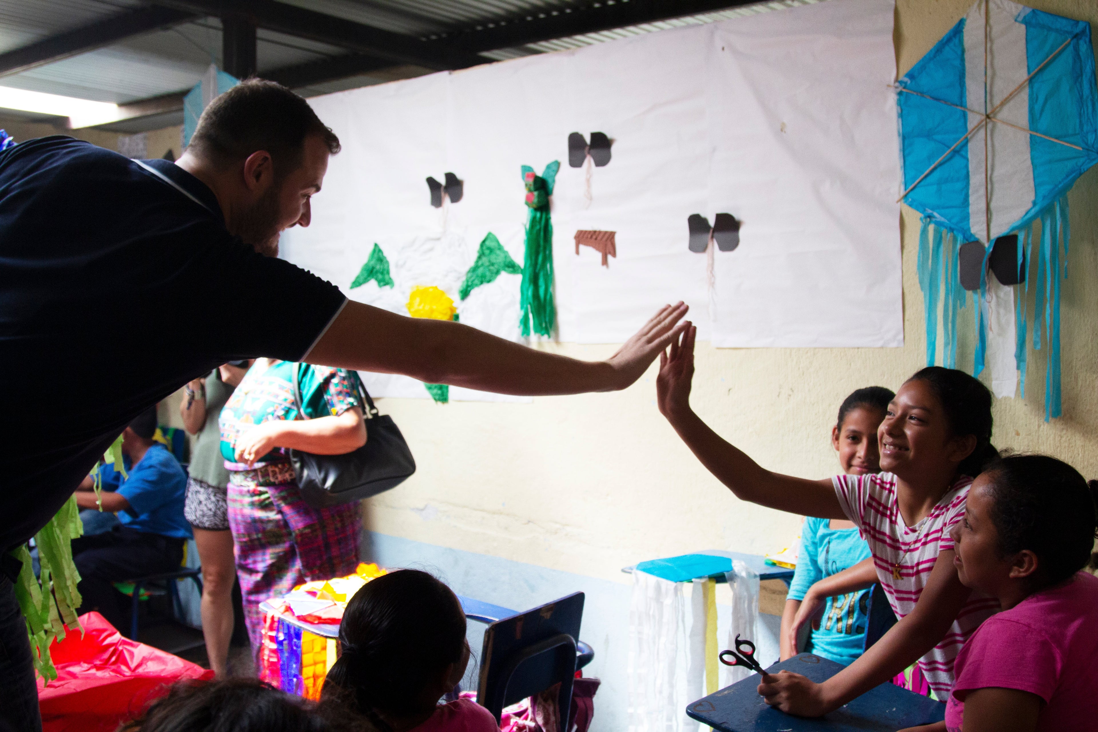 Brian Kelly visits a school affected by the catastrophic eruption of Guatemala's Fuego volcano.