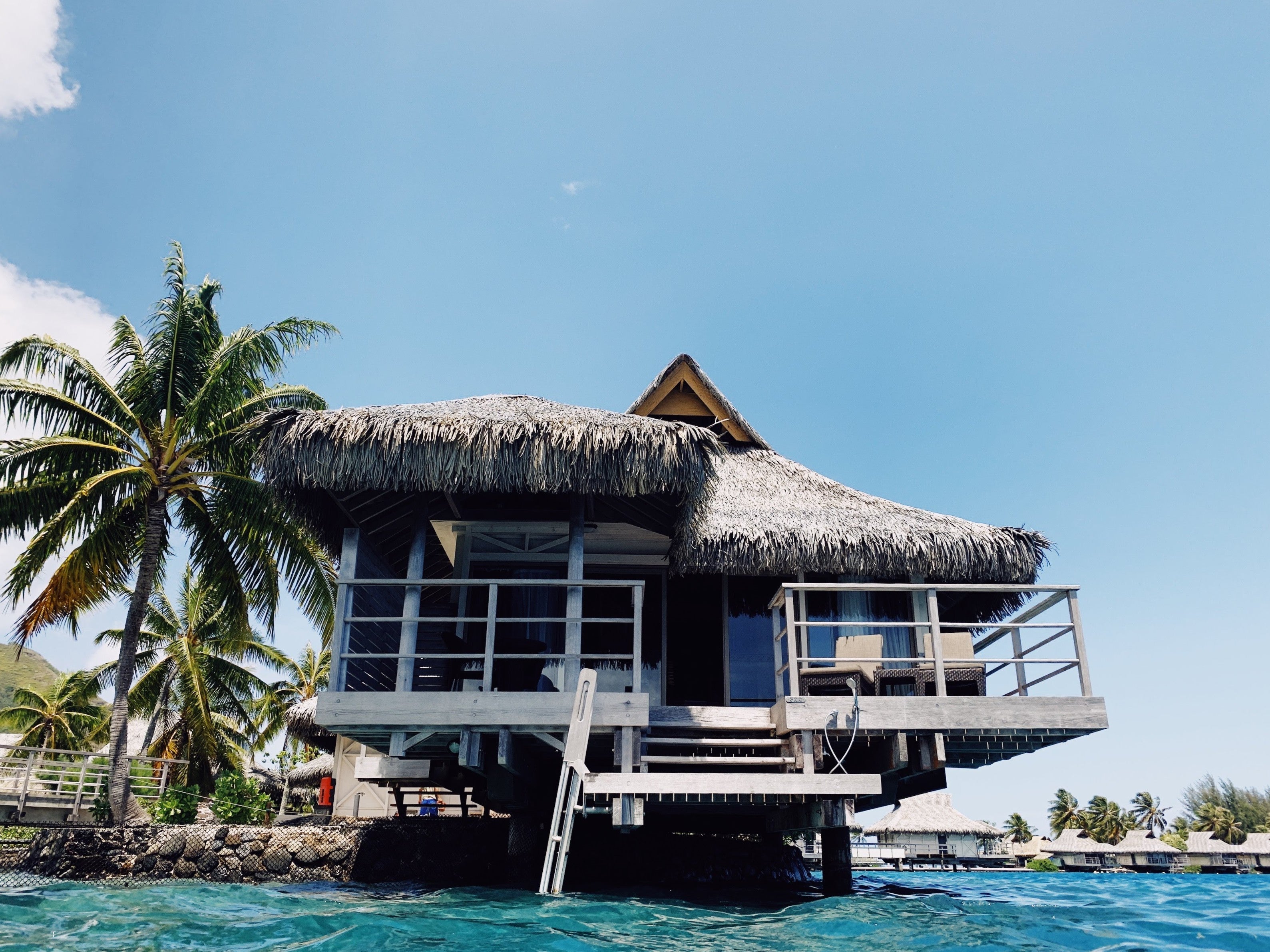 InterContinental Resort and Spa Moorea - overwater bungalow rear porch from water
