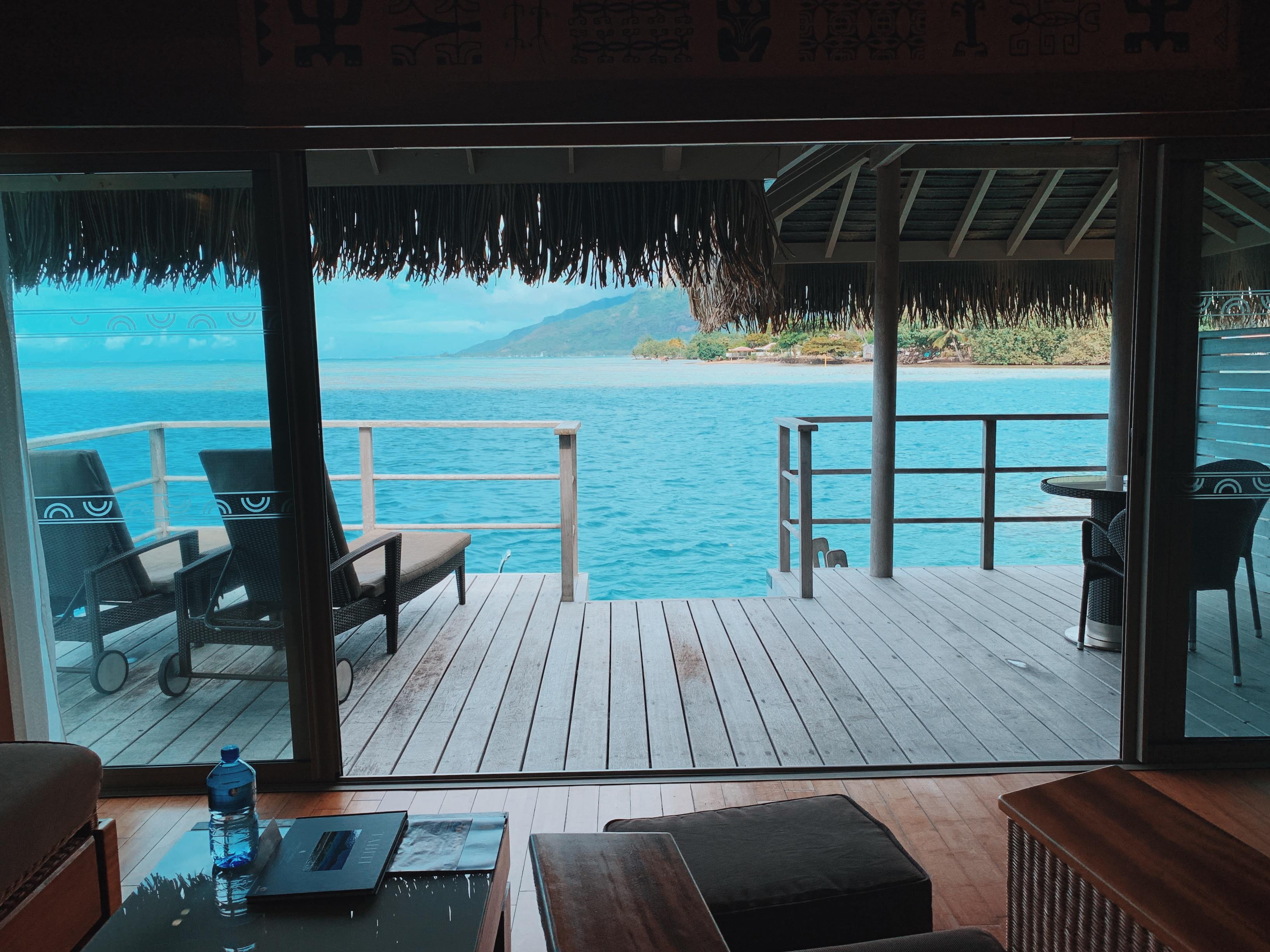 InterContinental Resort and Spa Moorea - overwater bungalow rear porch view