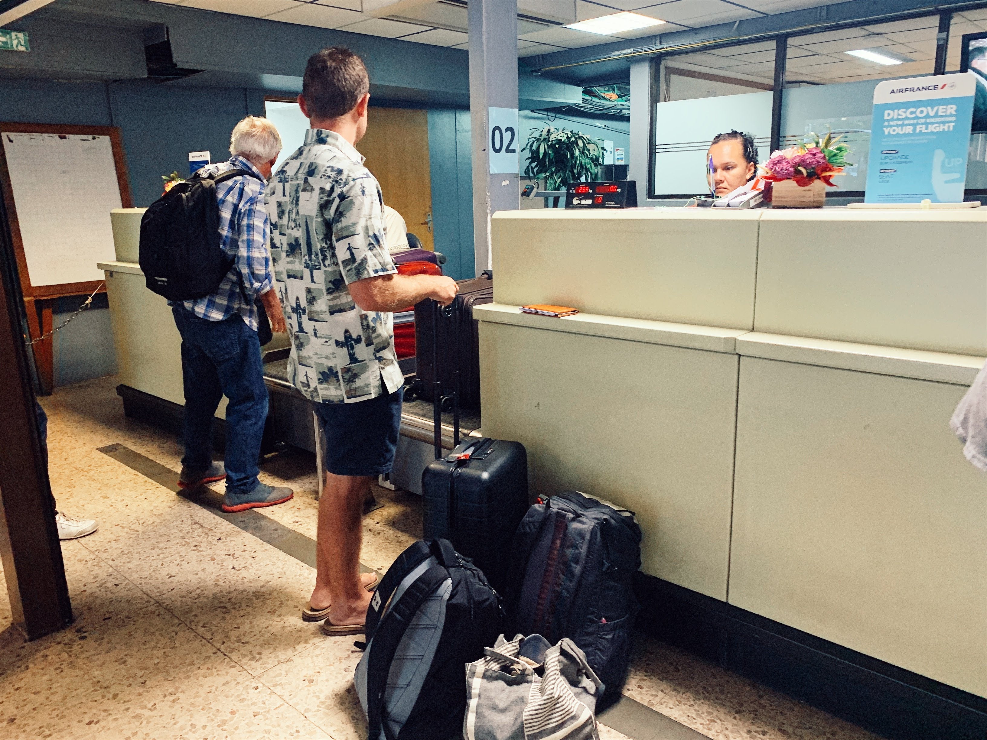 Luggage check at Sky Priority counter at PPT Airport