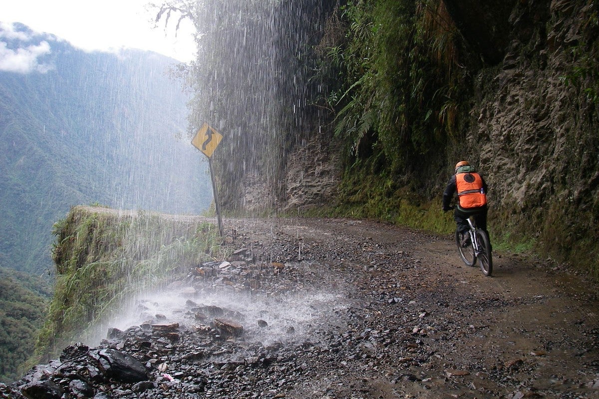 Make sure you don't skimp on bike safety. Image of Death Road in Bolivia courtesy of Gravity Bolivia.