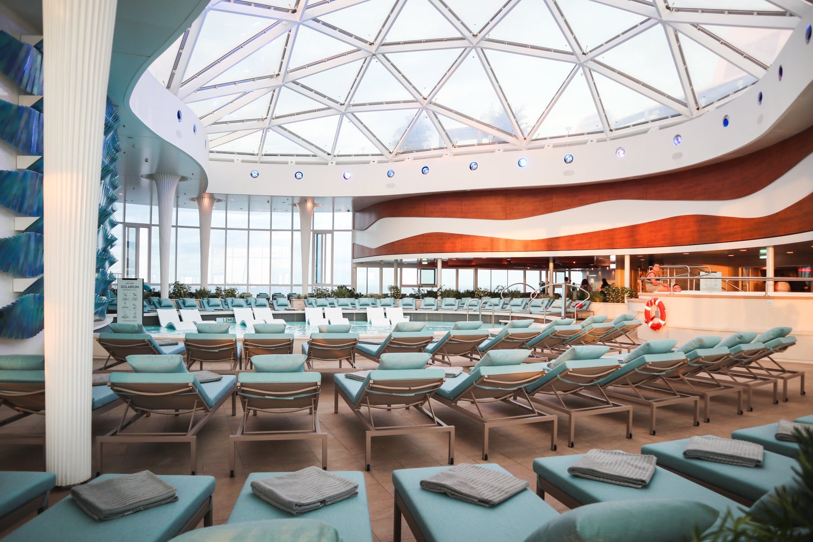 A glass-topped, adults-only pool area called The Solarium atop Celebrity Edge is designed to be open no matter where the ship is sailing