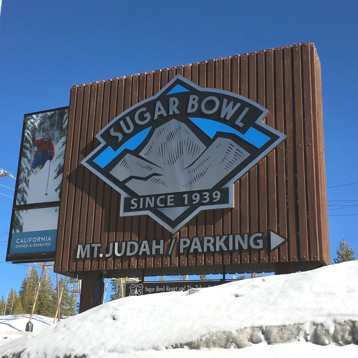 Family Friendly Tahoe Ski Resorts - Sugar Bowl Sign