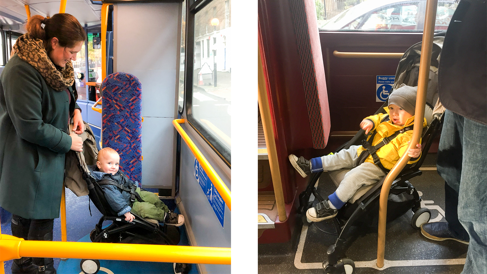 Wheelchair and stroller area on London bus
