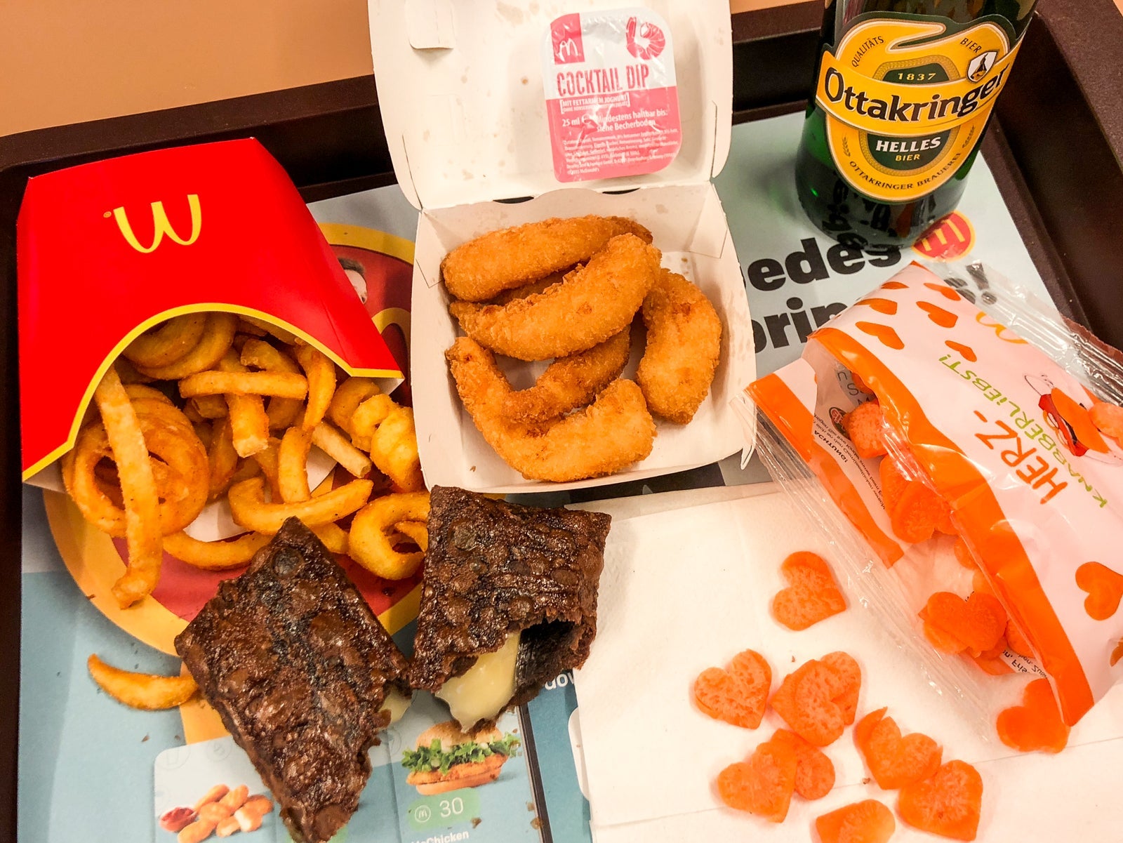 McDonalds meal in Vienna, complete with beer