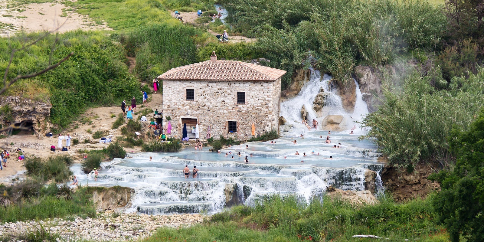 The falls at Terme di Saturnia. (Photo via Wikimedia Commons)