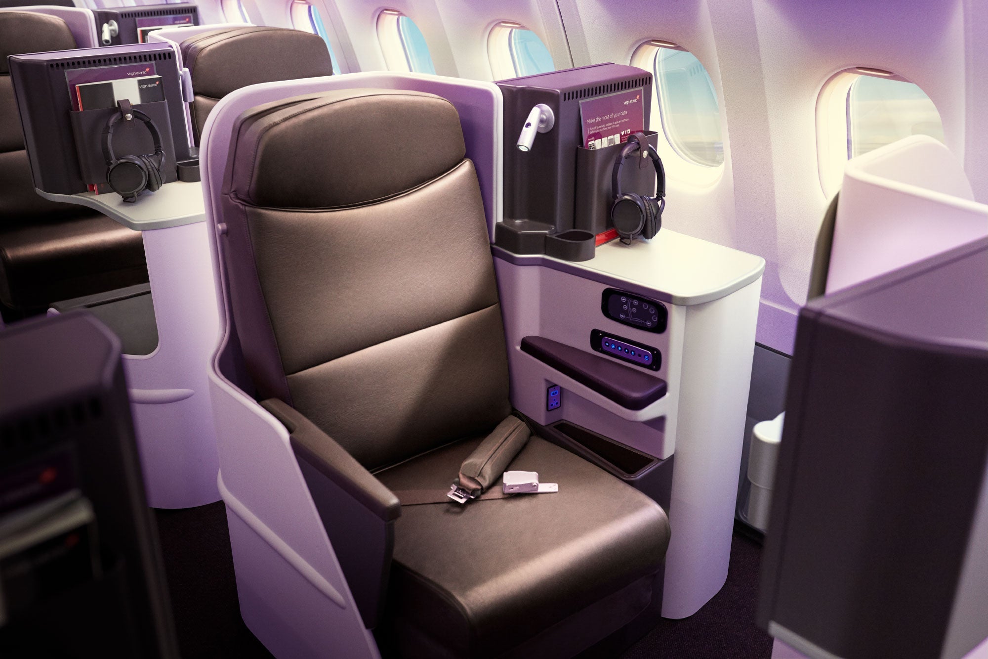 Staggered business class on the refreshed A330-200. Photo courtesy of Virgin Atlantic.
