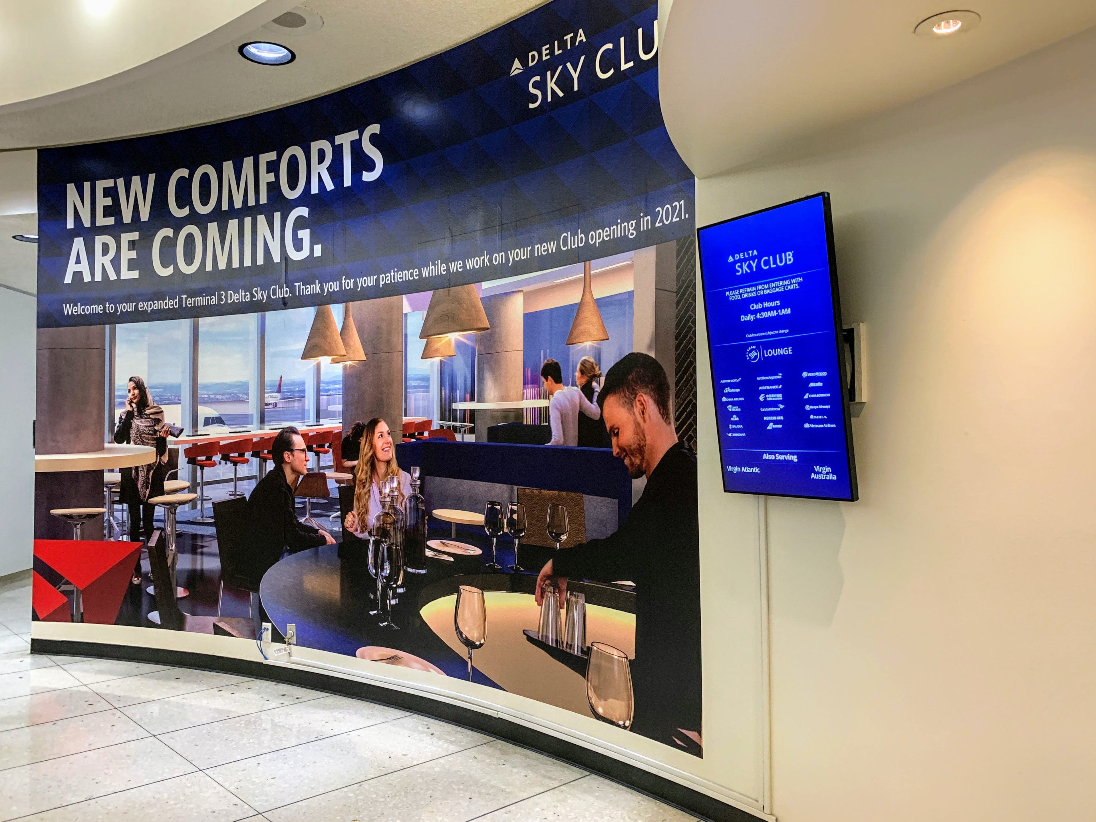 delta sky club new comforts coming to lax 2018