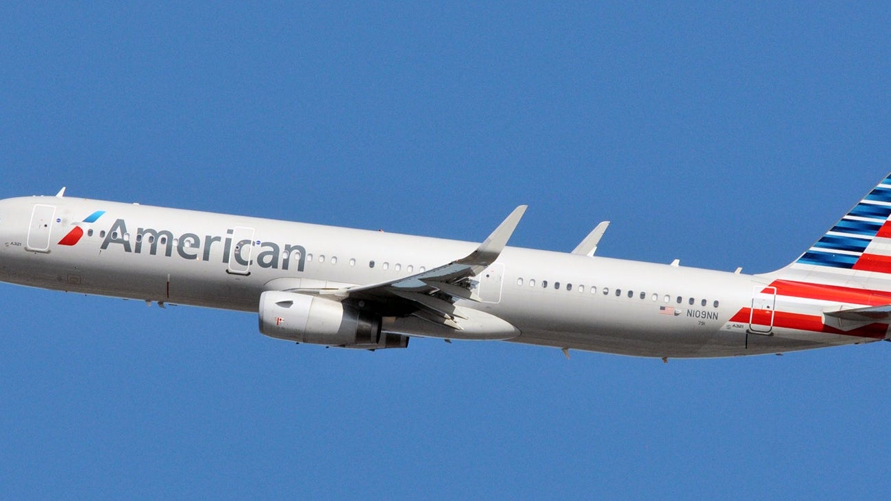American Airlines A321 in flight