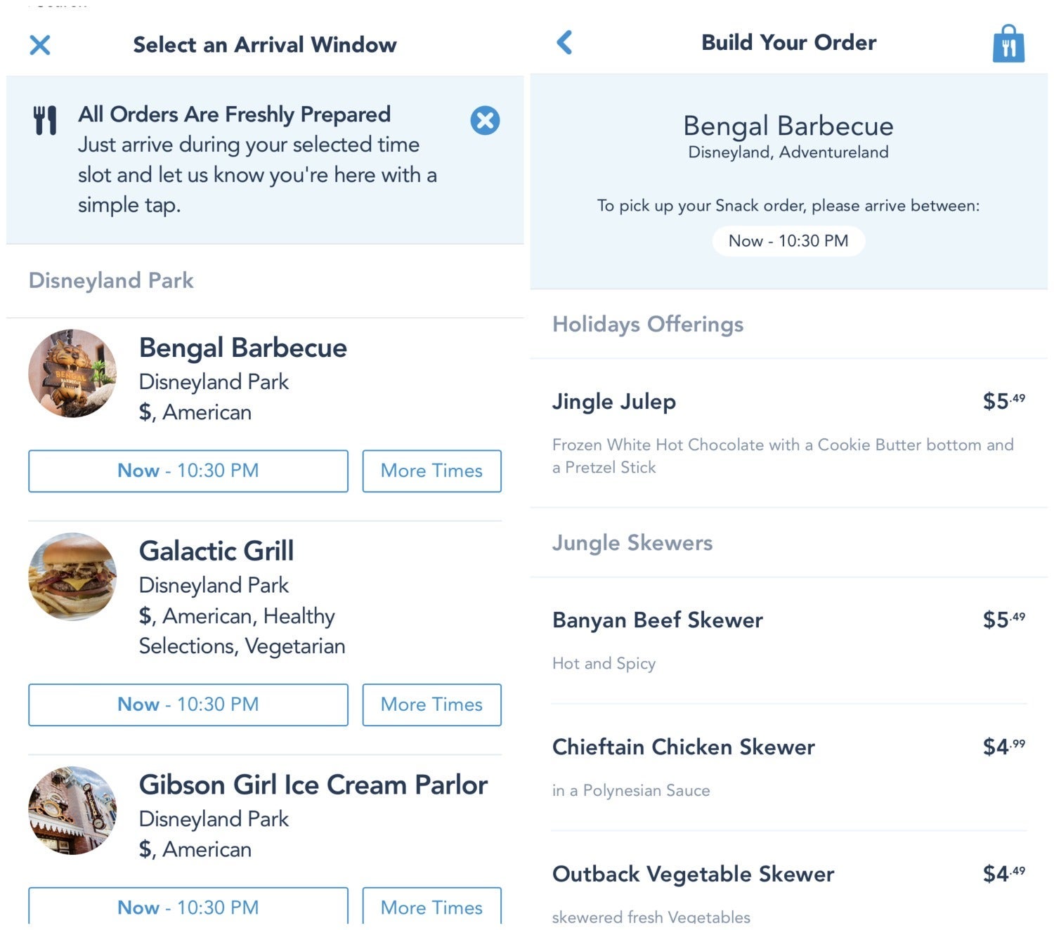 Disneyland Mobile Ordering