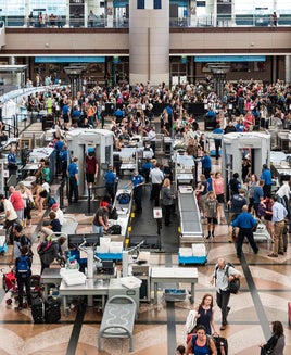 TSA security check at Denver international airport