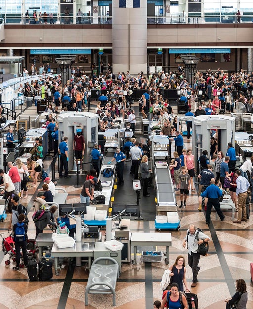 TSA security check at Denver international airport