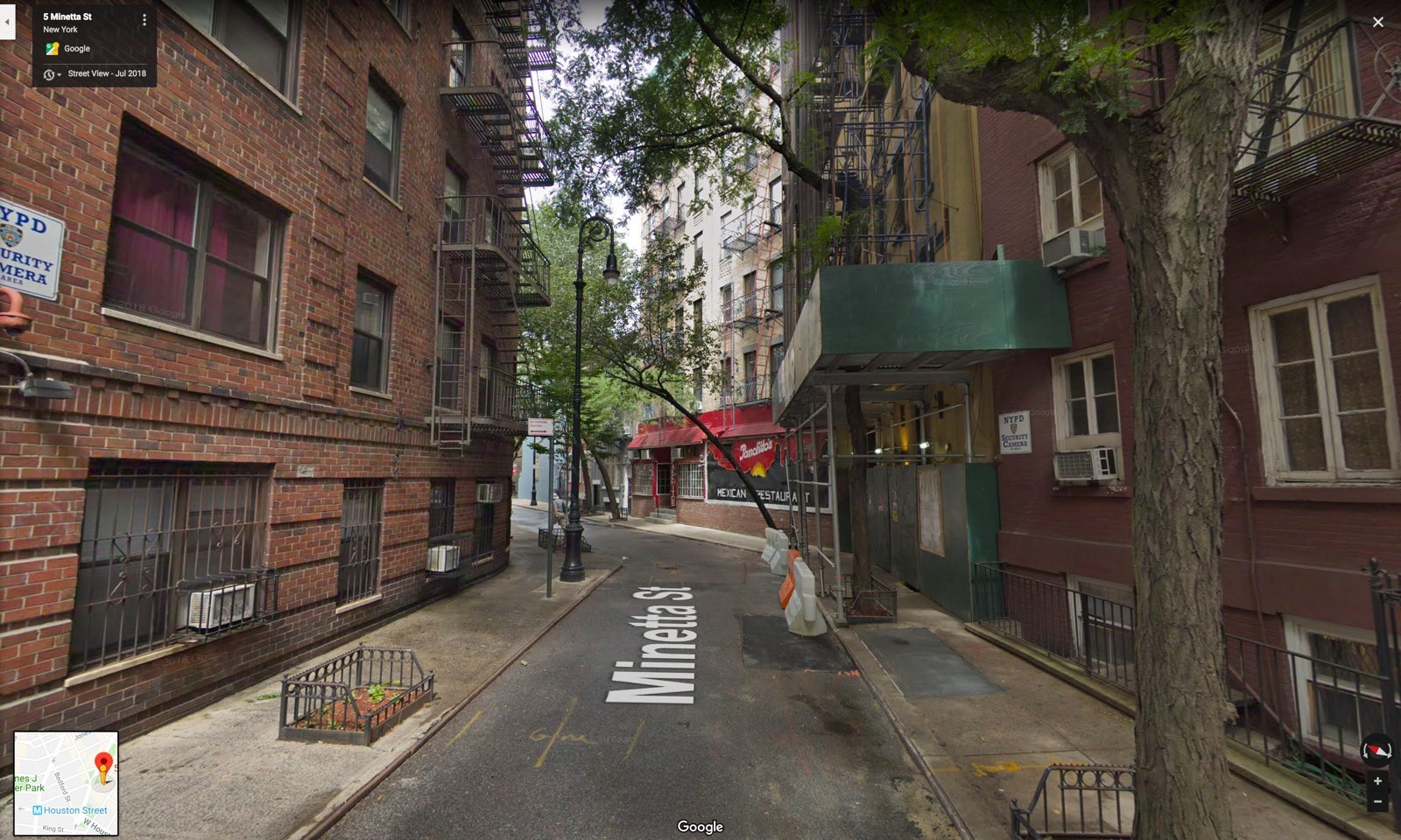 Minette Street in Greenwich Village, New York City. (Photo via Google Maps)