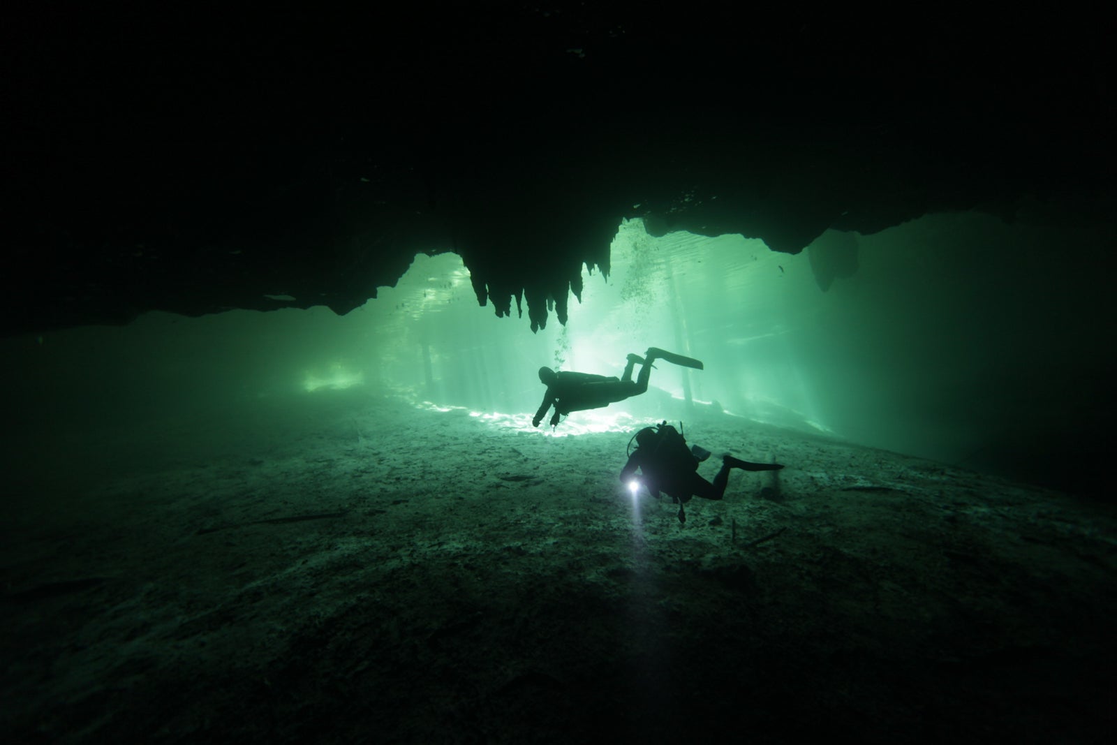 Cave diving through Riviera Maya in Mexico. (Photo via Shutterstock)