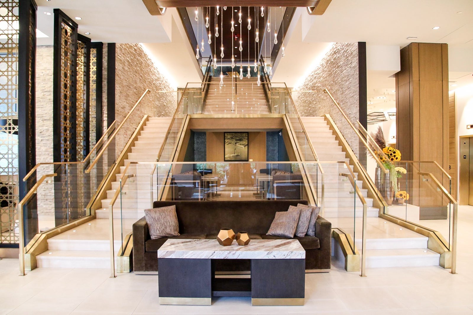 stairs in a hotel lobby