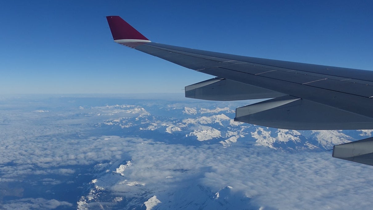 Air Italy A330 over the Alps