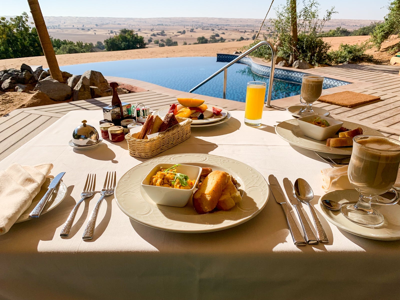 A meal at Al Maha Resort