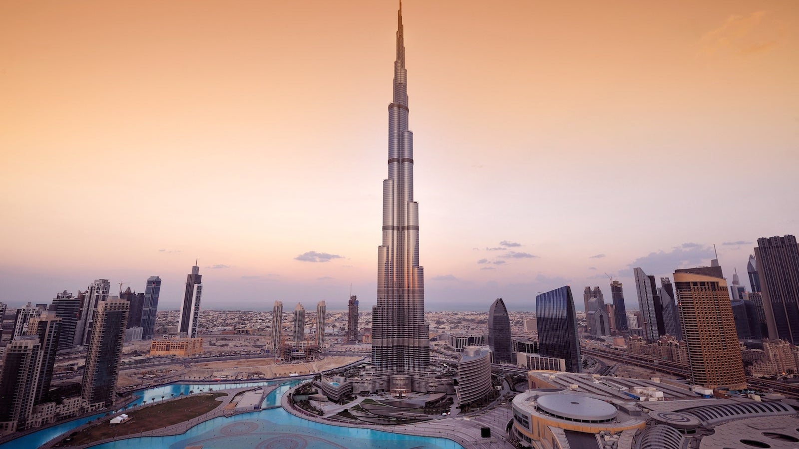 Stylized aerial view of Dubai City
