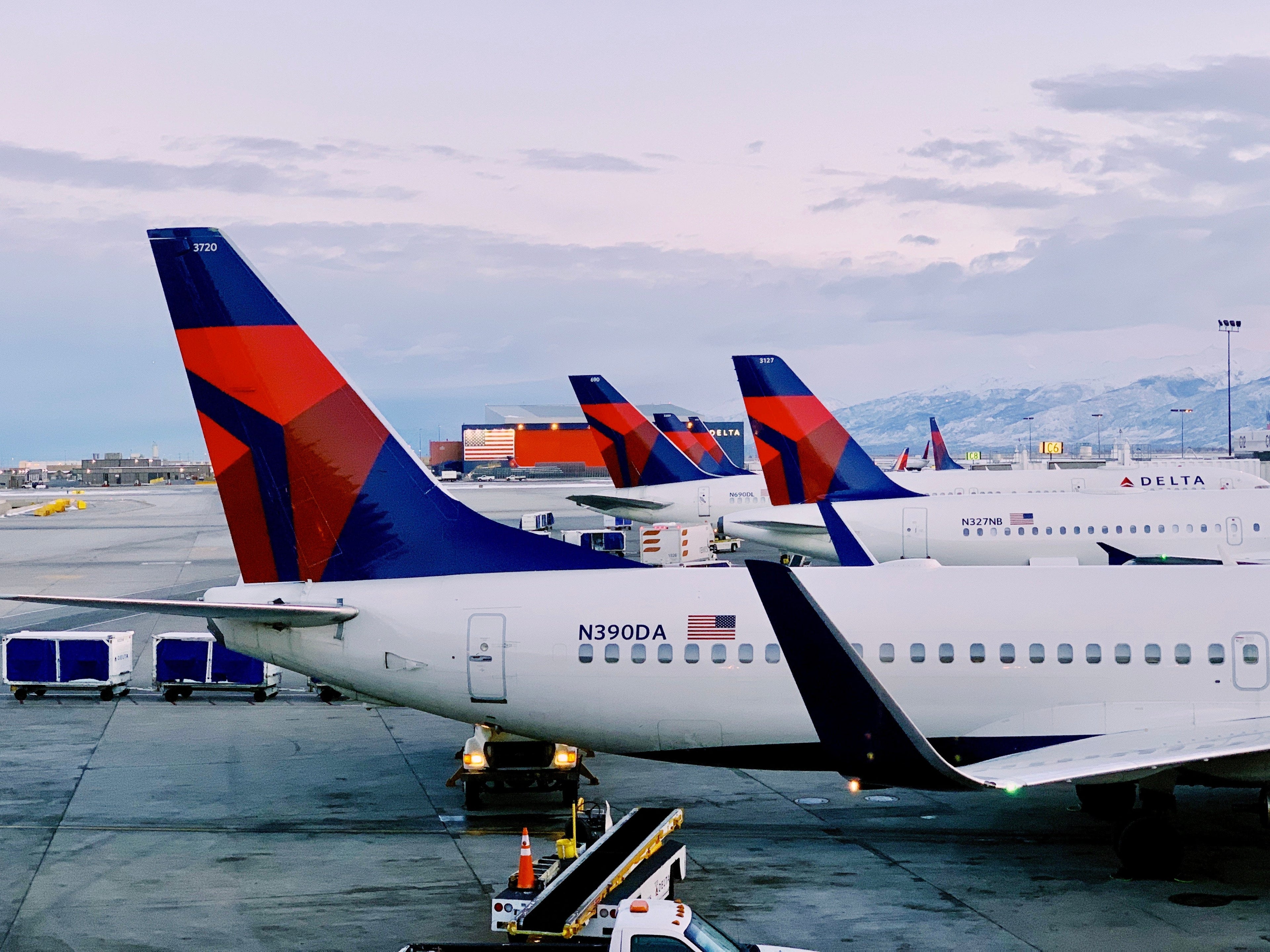 Delta Tail Planes Salt Lake City Airport SLC