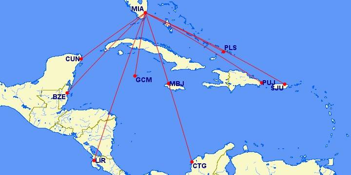 Lots of beach destinations to explore for only 7,500 Avios from Miami!