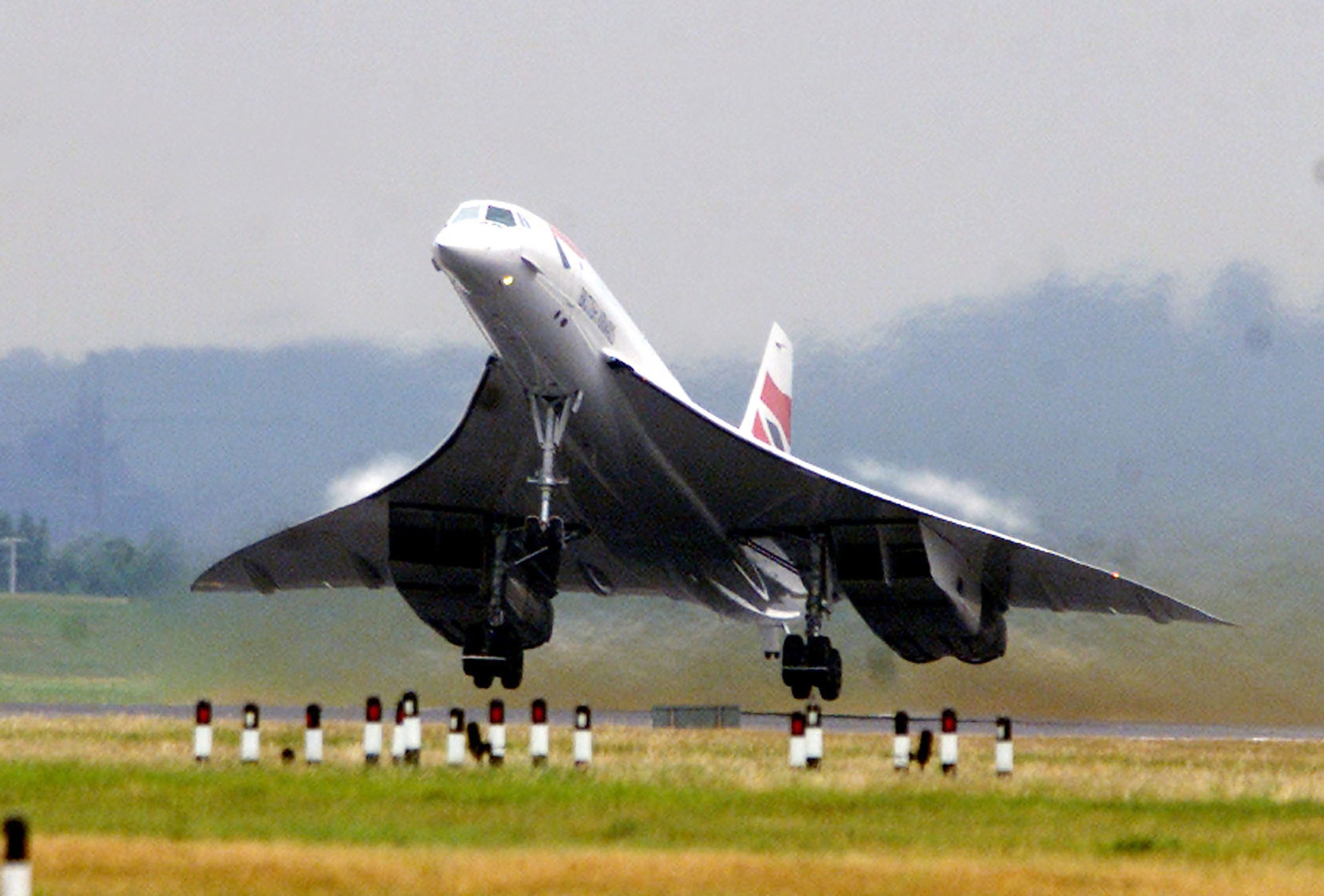 392005 02: (FILE PHOTO) A British Airways Concorde takes off from Heathrow airport July 17, 2001 in London. There have only been test flights since 113 people died in the crash of Air France Concorde flight AFR4590 July 25, 2000. Aviation observers believe that the jet will resume commercial service. (Photo by Hugh Thomas/BWP Media/Getty Images)