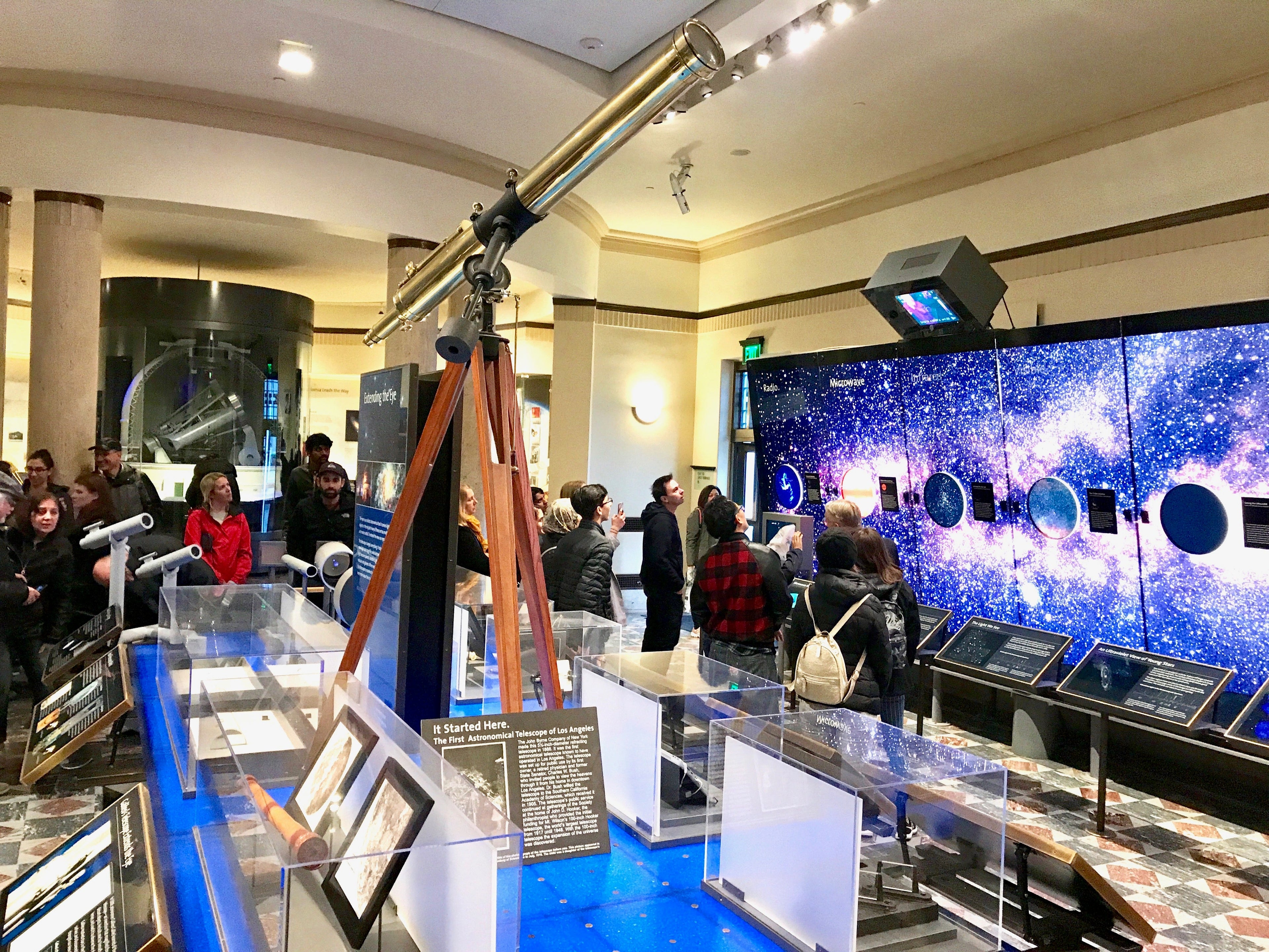 telescope and display Griffith Observatory LA