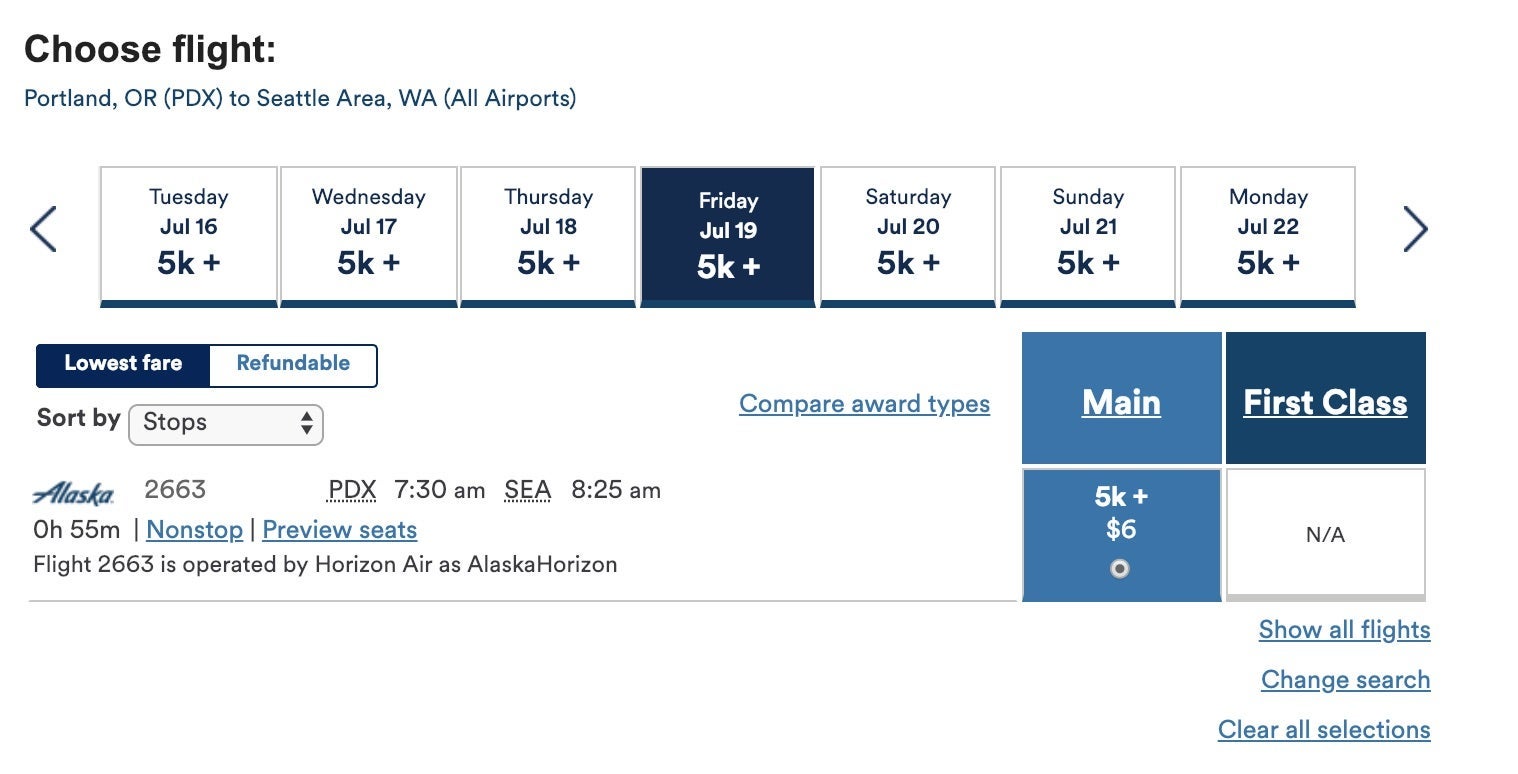 Book a short-haul economy ticket for just 5,000 miles.