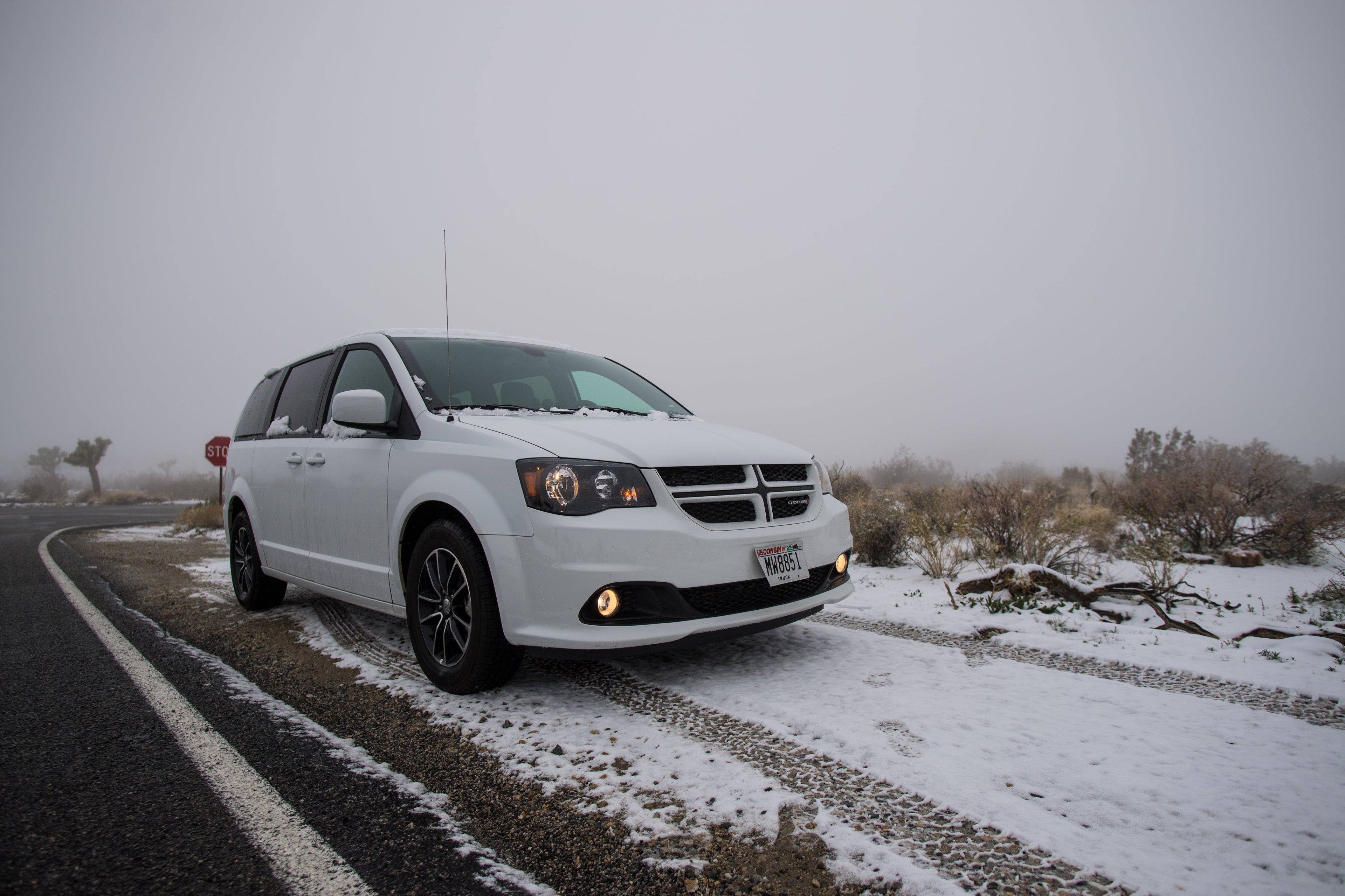 Snow Joshua tree national park California