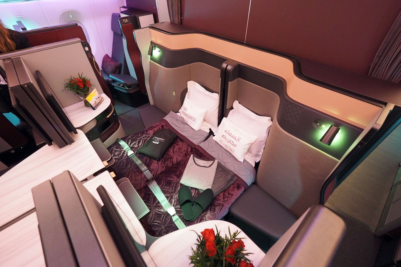 Business class on a plane