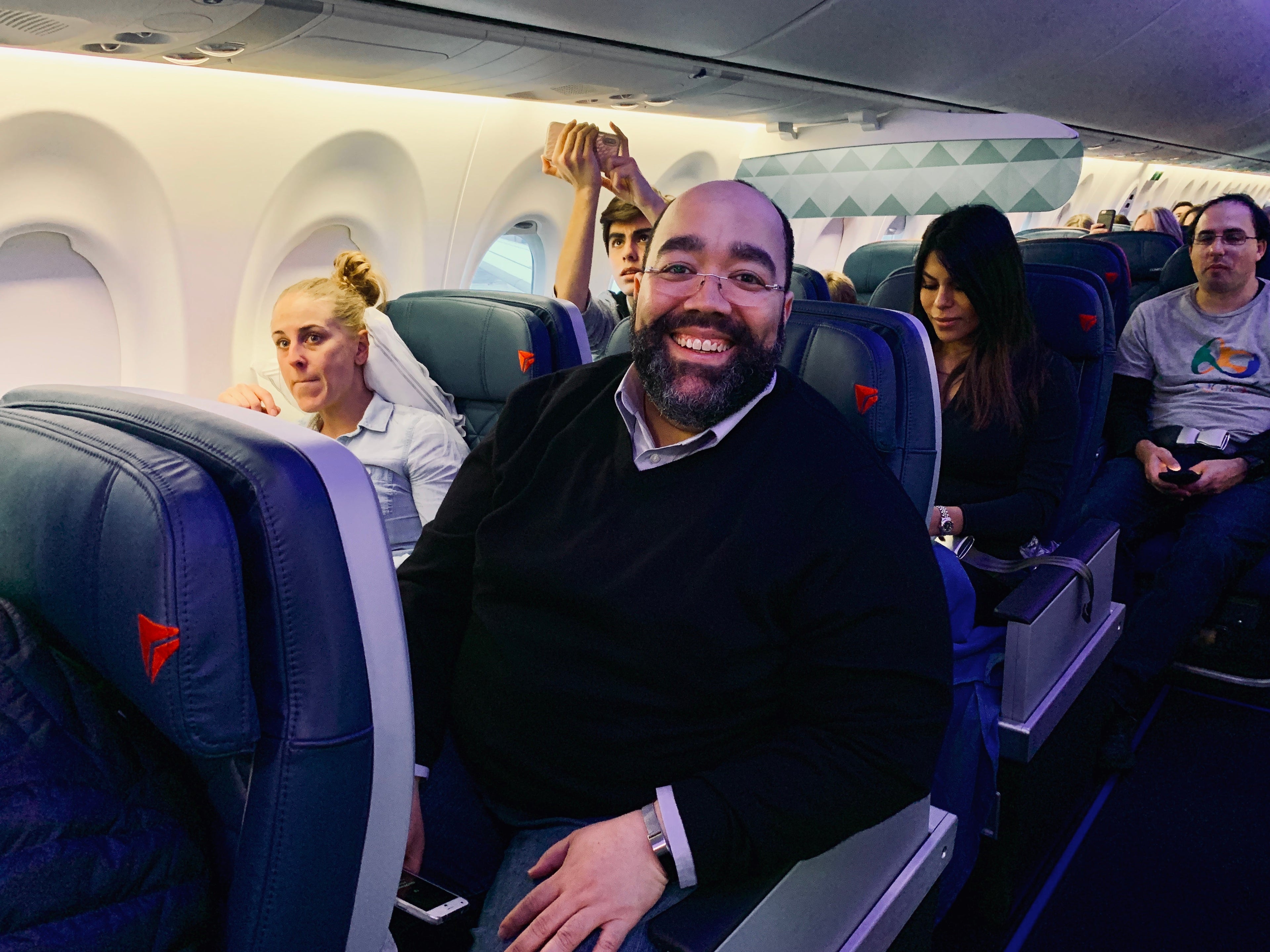 TPG reader Nick settles in for a day of flying aboard Delta's inaugural A220